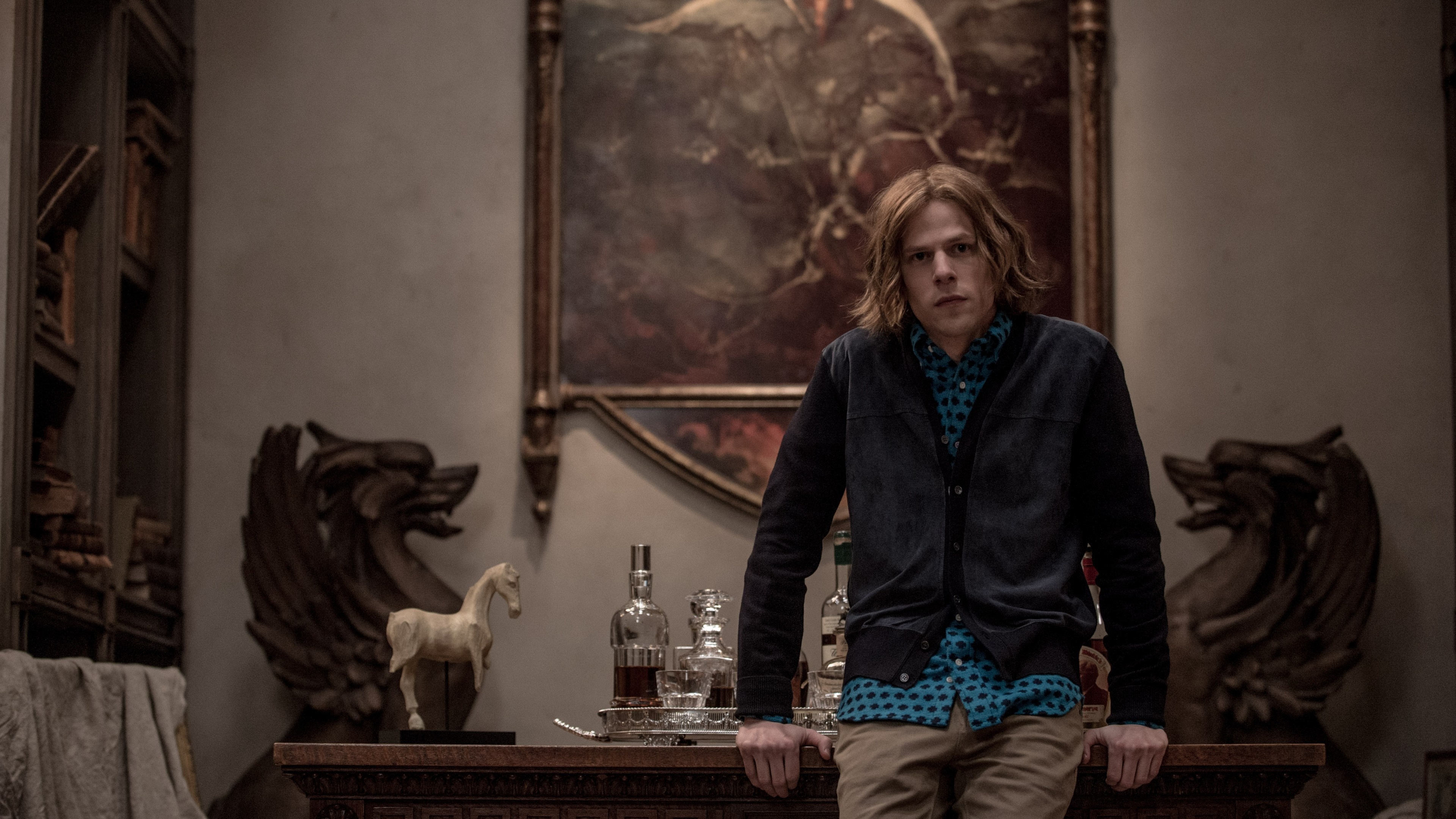 Jesse Eisenberg, Batman v Superman film, Intense superhero movie, Iconic character, 3840x2160 4K Desktop