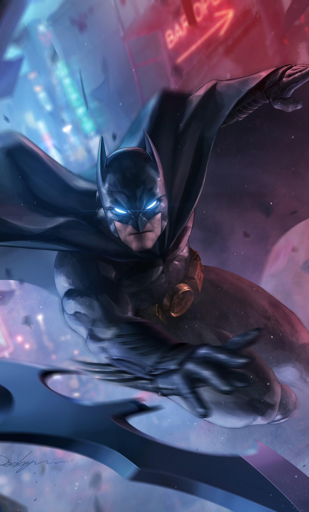 Download wallpaper DC Heroes, Batman 2020 art, iPhone 6 Plus, High-resolution images, 1280x2120 HD Phone