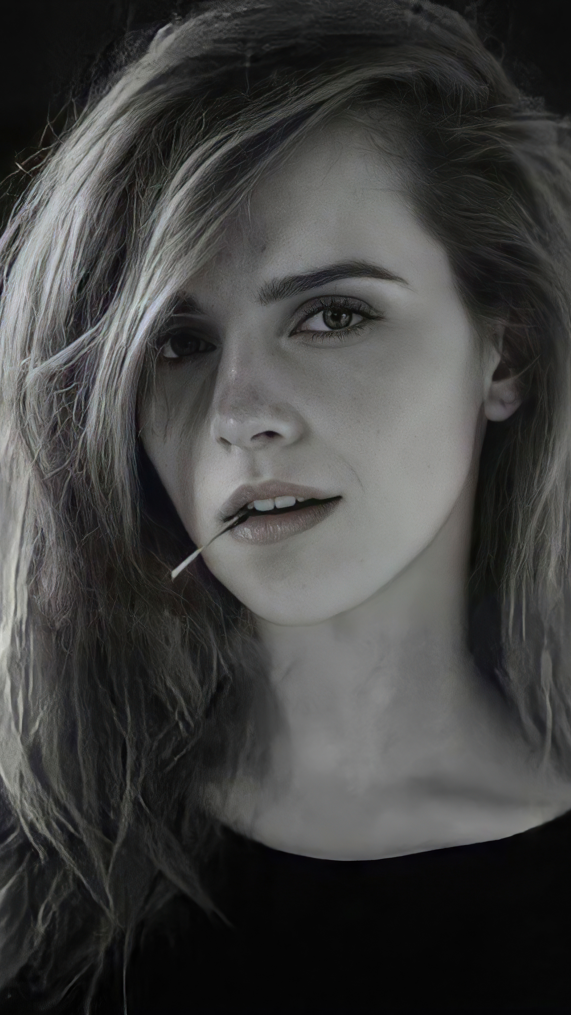 Emma Watson, Monochrome, Sony Xperia, HD, 2160x3840 4K Phone