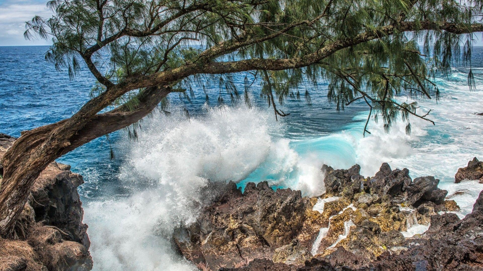 Hawaiian Ocean, Hawaii state wallpapers, Island beauty, Ocean serenity, 1920x1080 Full HD Desktop