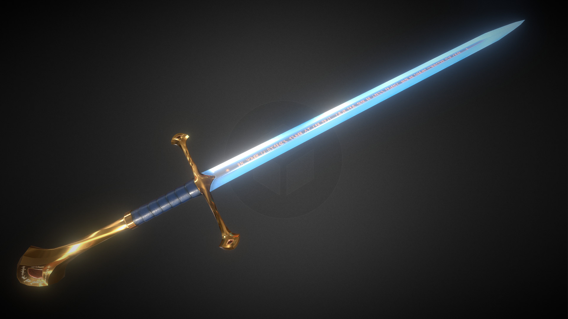 Anduril Sword, ArtStation creation, LOTR-inspired, Texture study, 1920x1080 Full HD Desktop