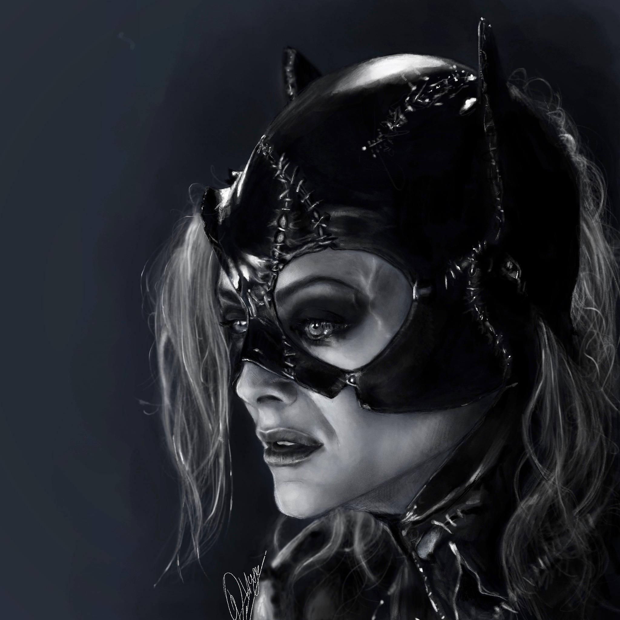 Fanart, Michelle Pfeiffer, Catwoman drawn, Tangocontroller rcatwoman, 2050x2050 HD Phone