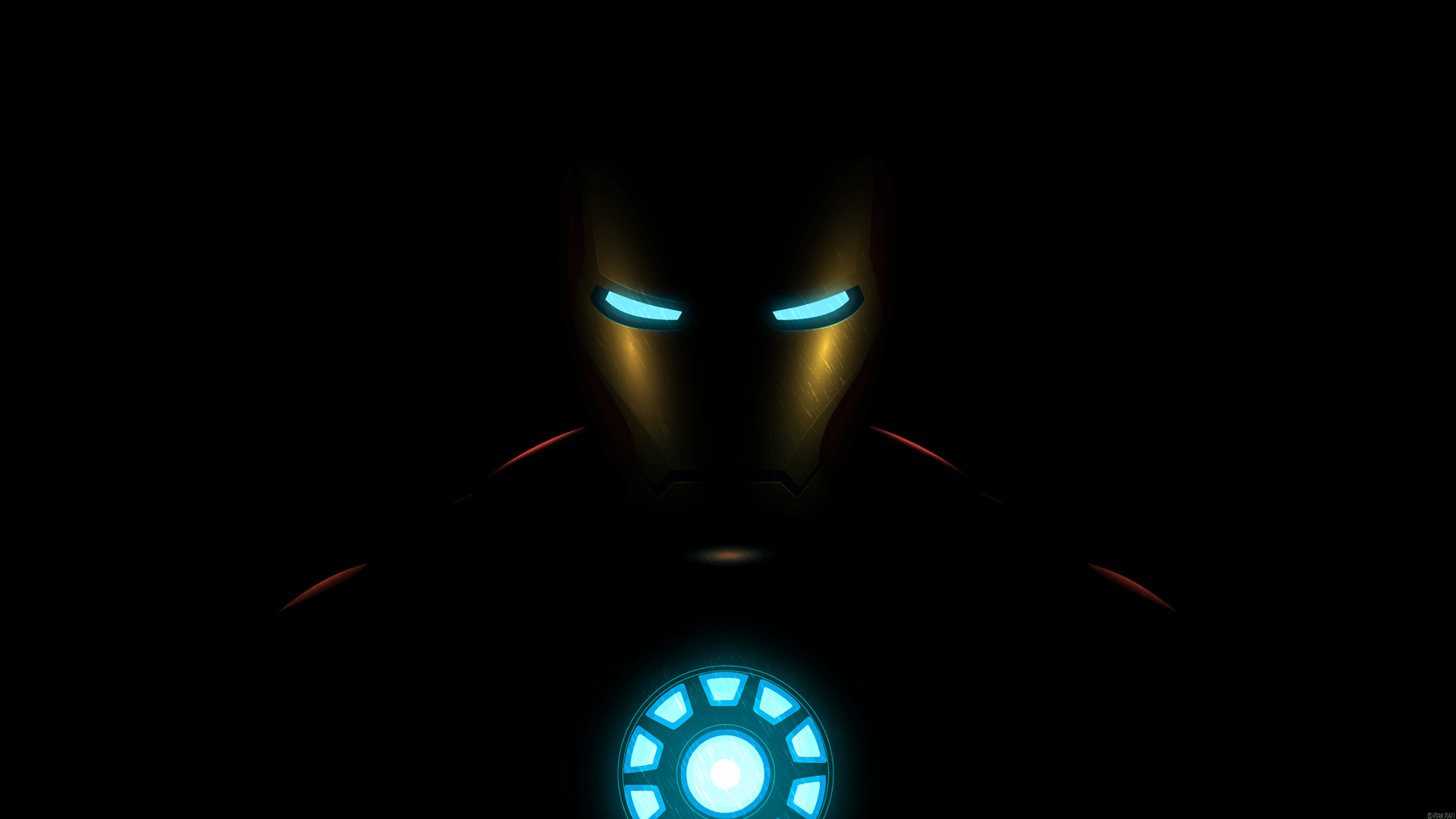 Iron Man black desktop wallpapers, Minimalist design, Powerful superhero, Free download, 2560x1440 HD Desktop