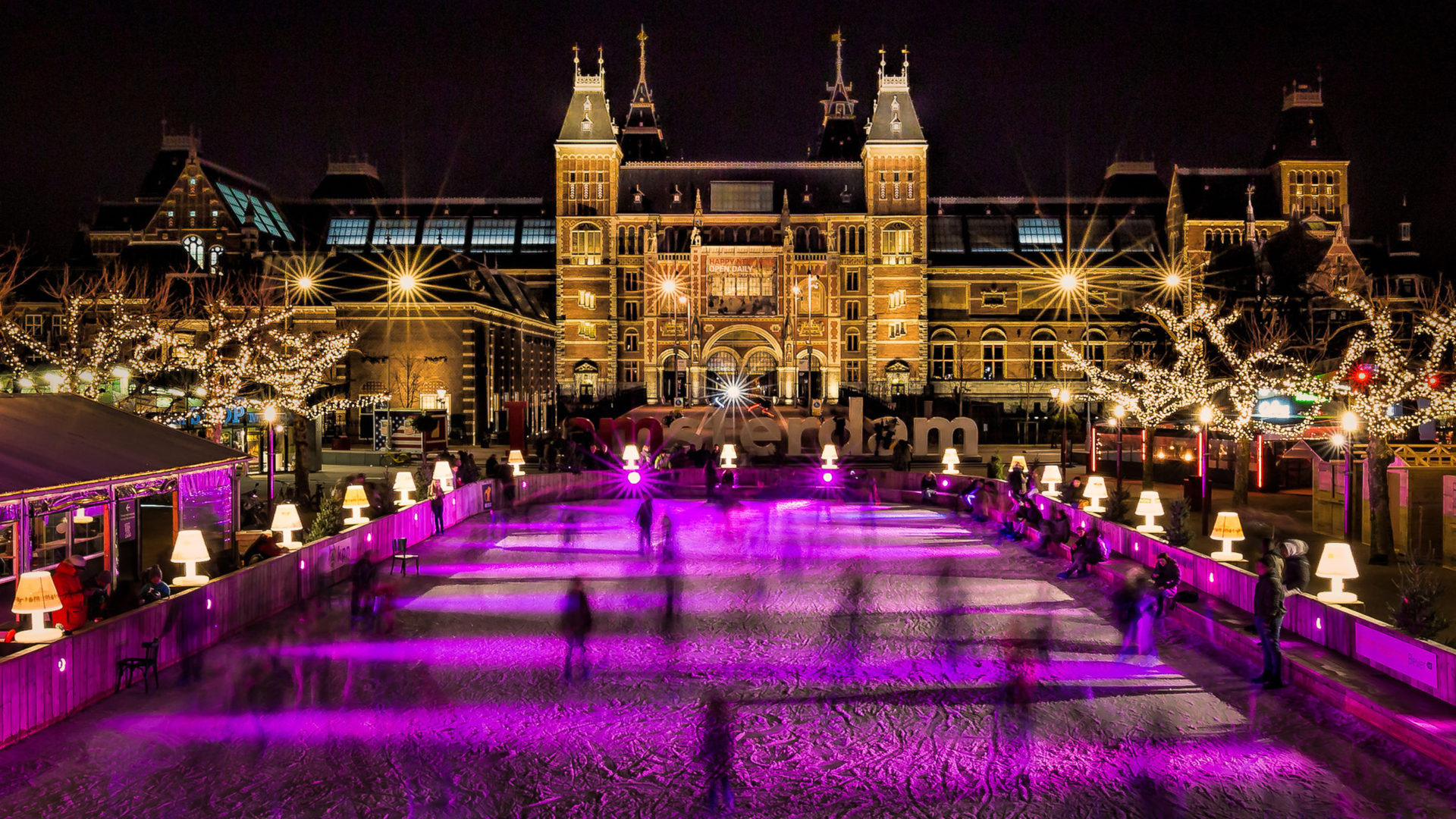 Rijksmuseum, Amsterdam, National museum, Winter season, 1920x1080 Full HD Desktop