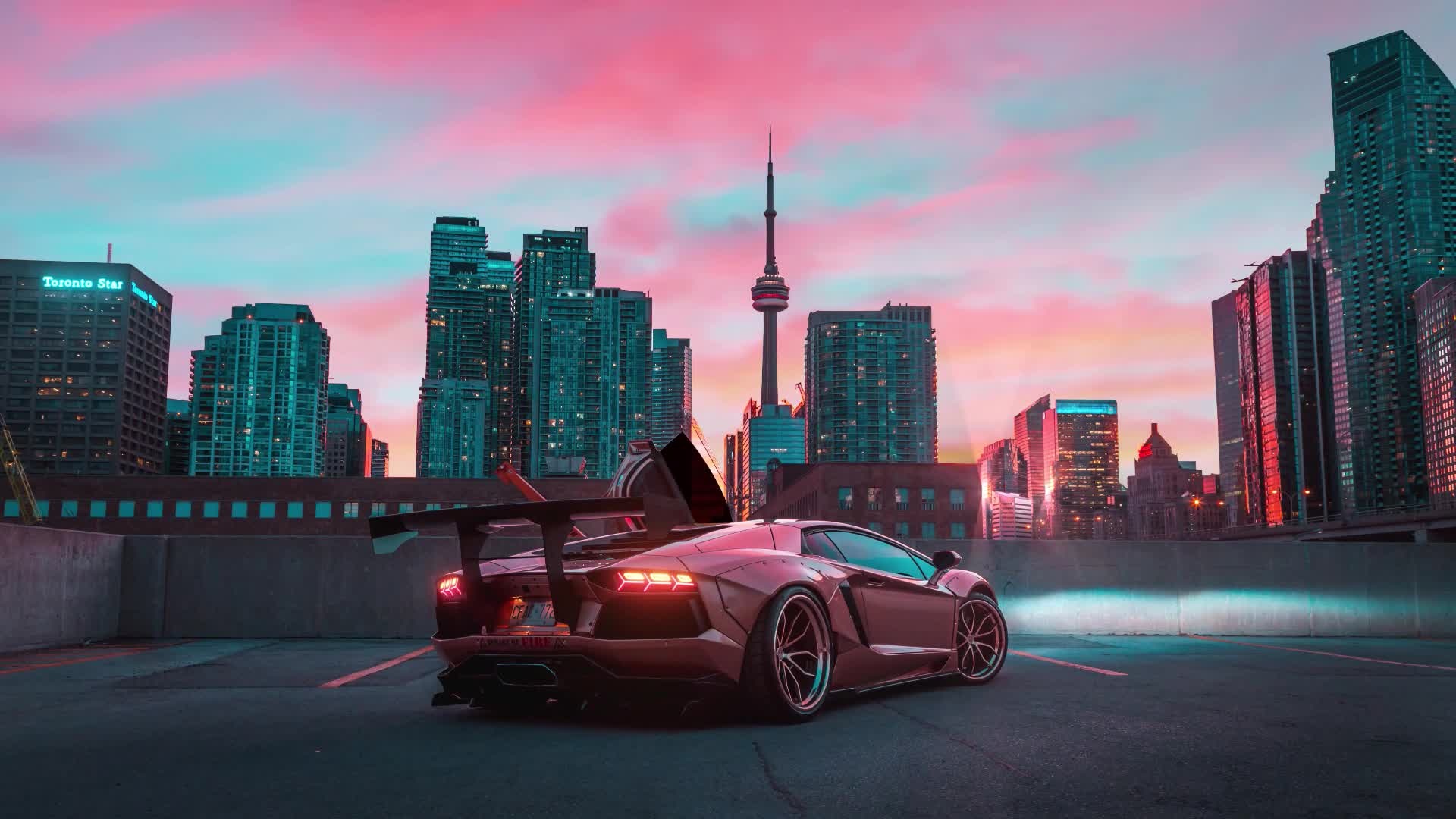 Lamborghini Aventador, Animated masterpiece, Dynamic desktop wallpaper, Captivating visuals, 1920x1080 Full HD Desktop