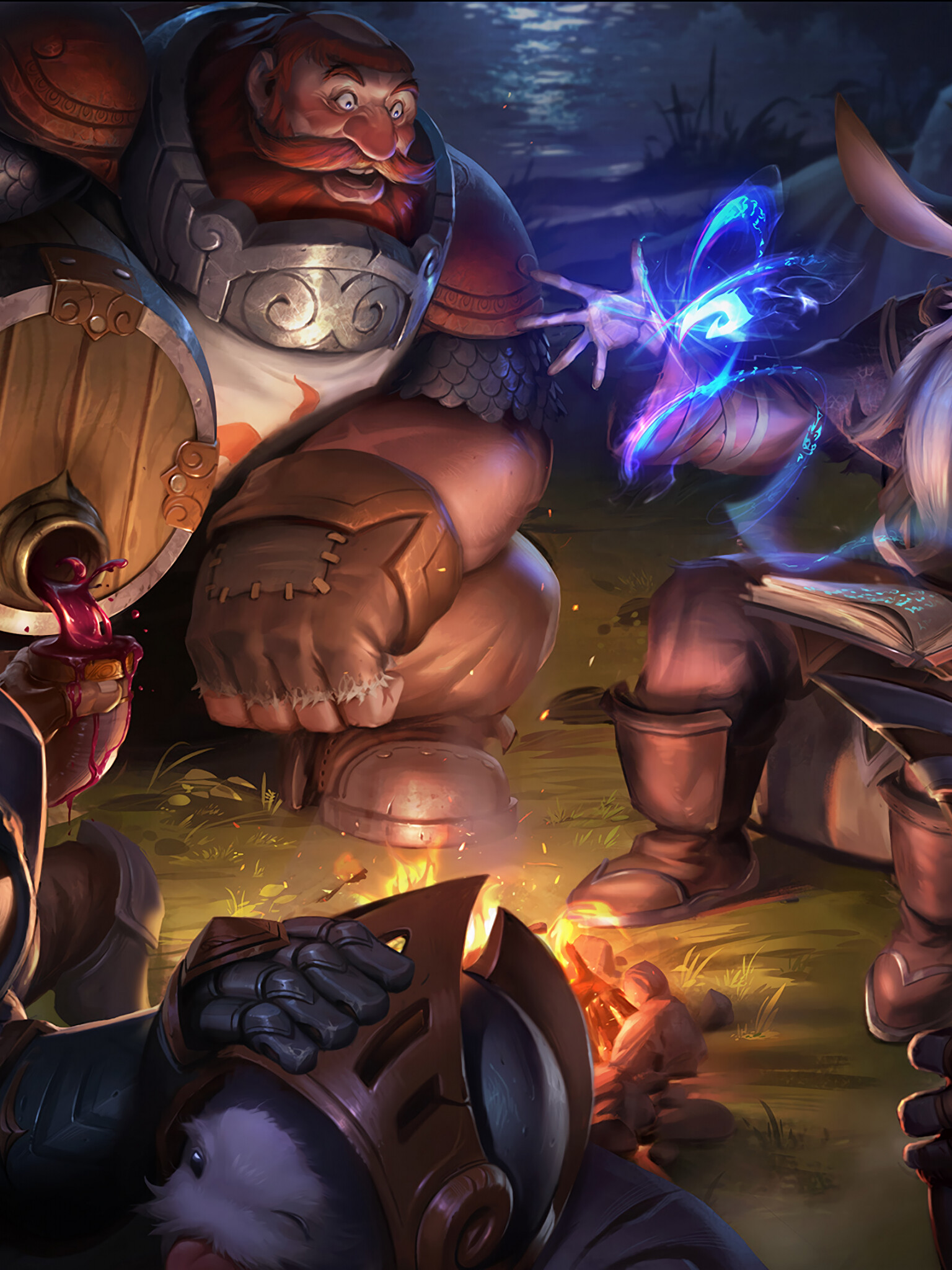 Ryze Whitebeard, Gragas Caskbreaker, Varus Swiftbolt, Braum, 1540x2050 HD Phone