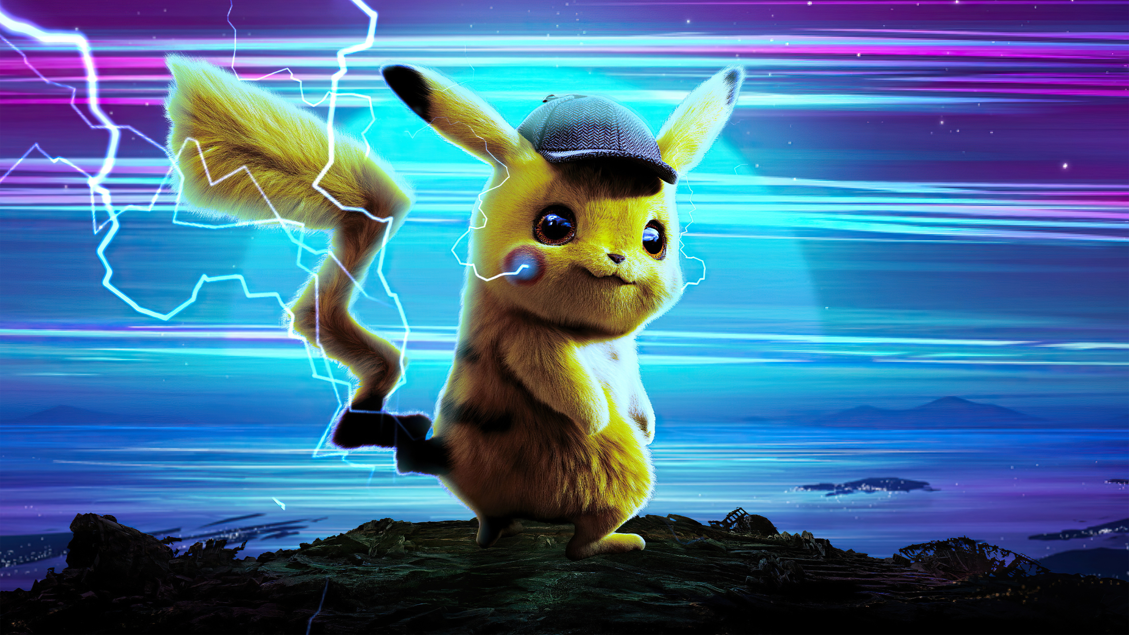 Detective Pikachu poster, 4k HD, Movies wallpapers, Memorable visuals, 3840x2160 4K Desktop