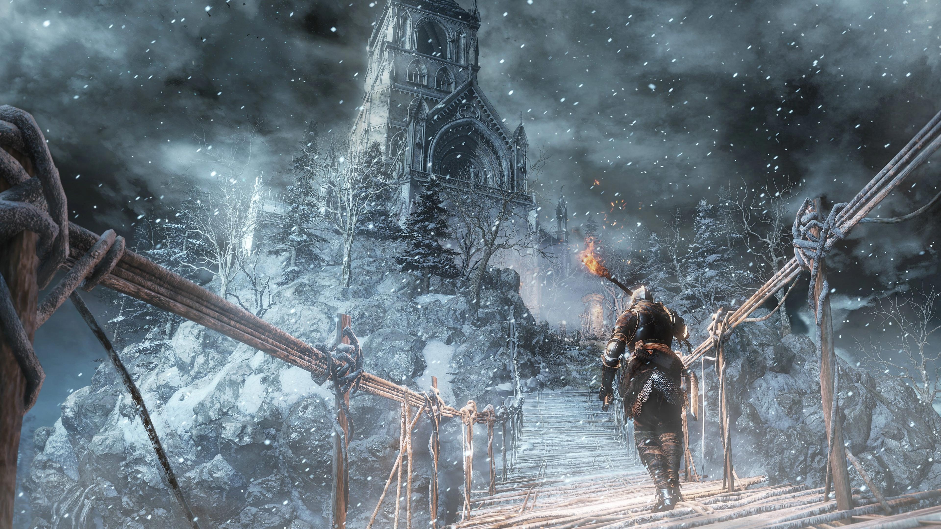 Painted World of Ariandel, Dark Action Wallpaper, 3840x2160 4K Desktop