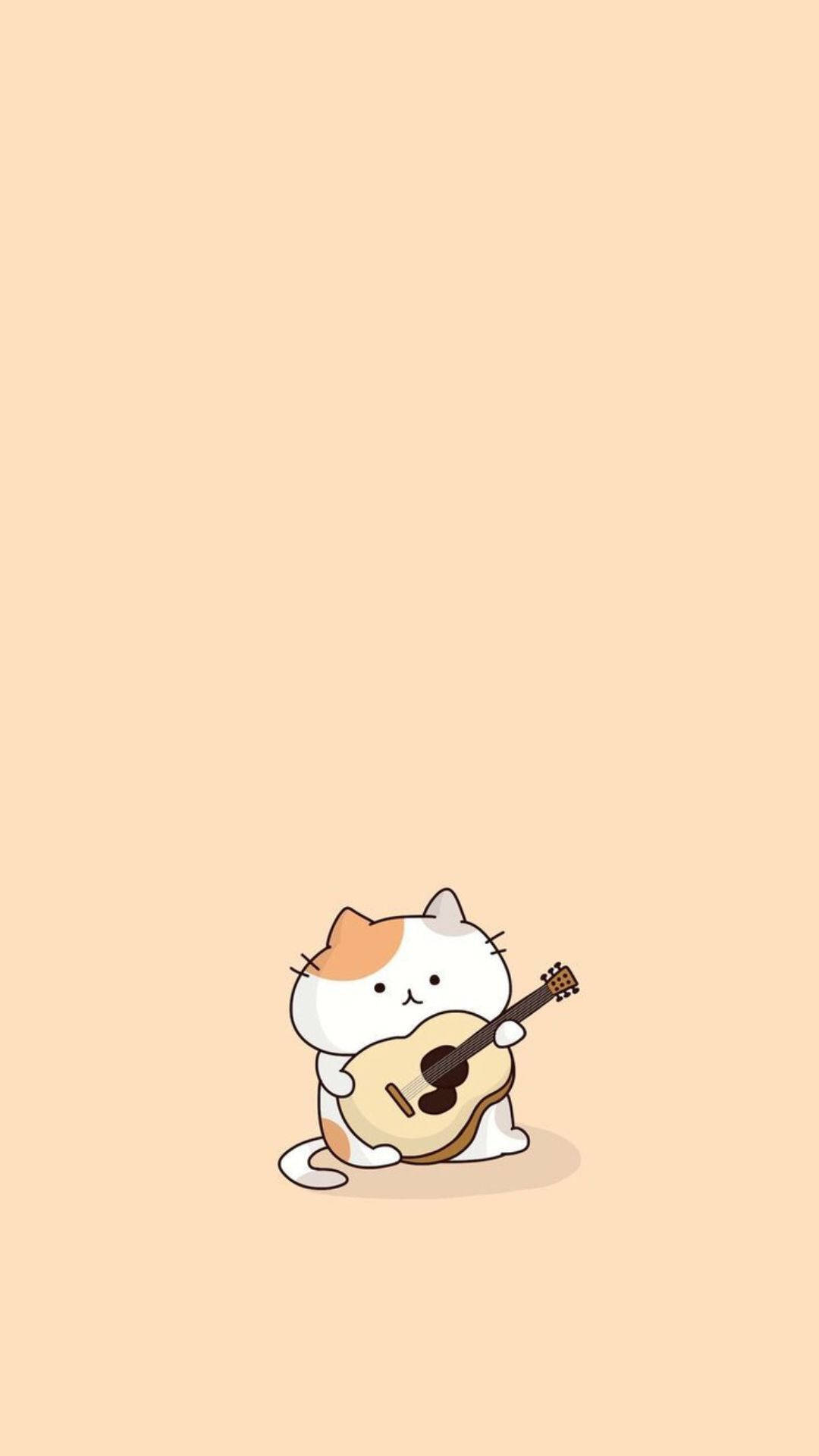 Cat with guitar, Cute iPhone Backgrounds Wallpaper, 1080x1920 Full HD Phone