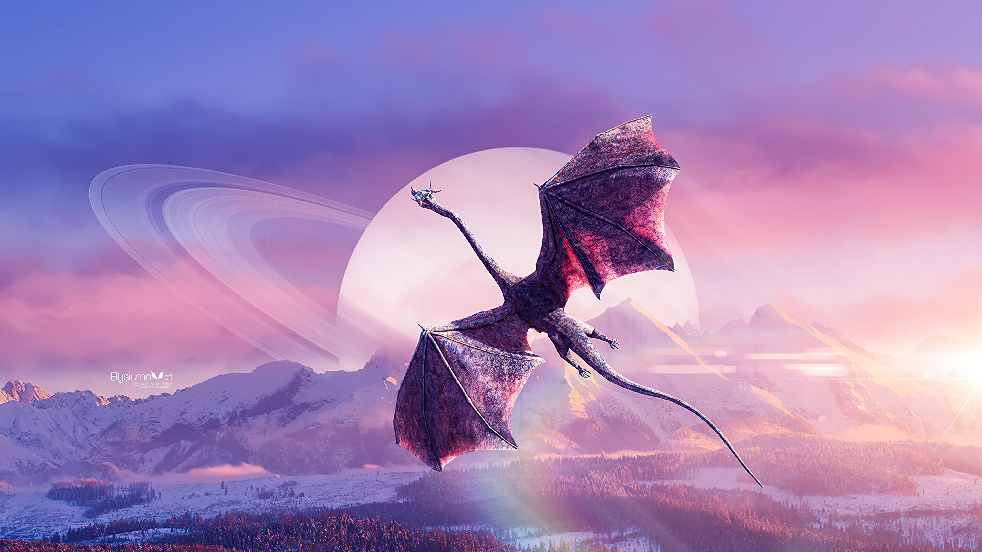 Dreams of dragons, Artistic portrayal, Imaginative fantasy, Surreal beauty, 3840x2160 4K Desktop