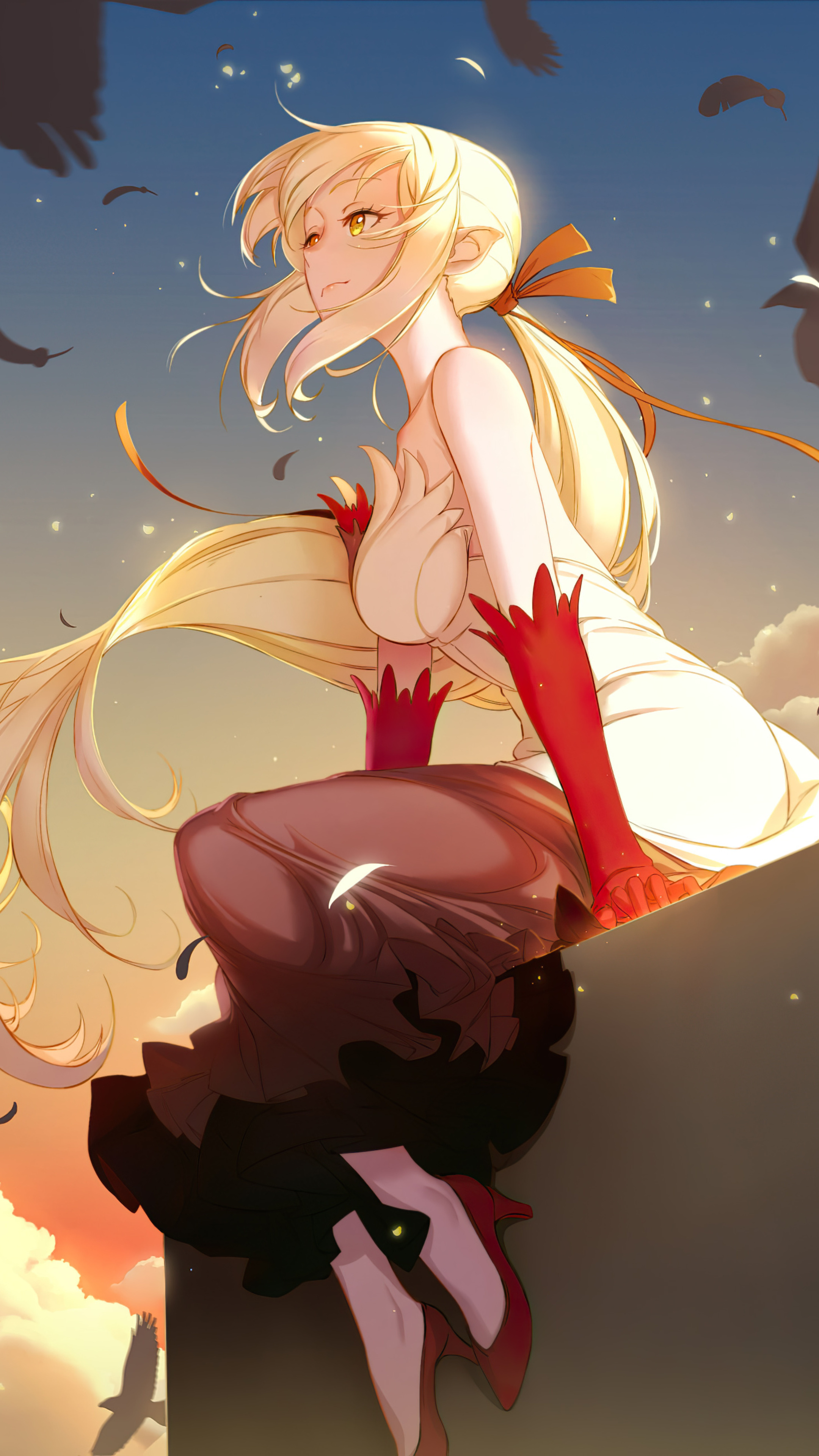 Monogatari series, Anime girls, Oshino Shinobu, 2160x3840 4K Phone