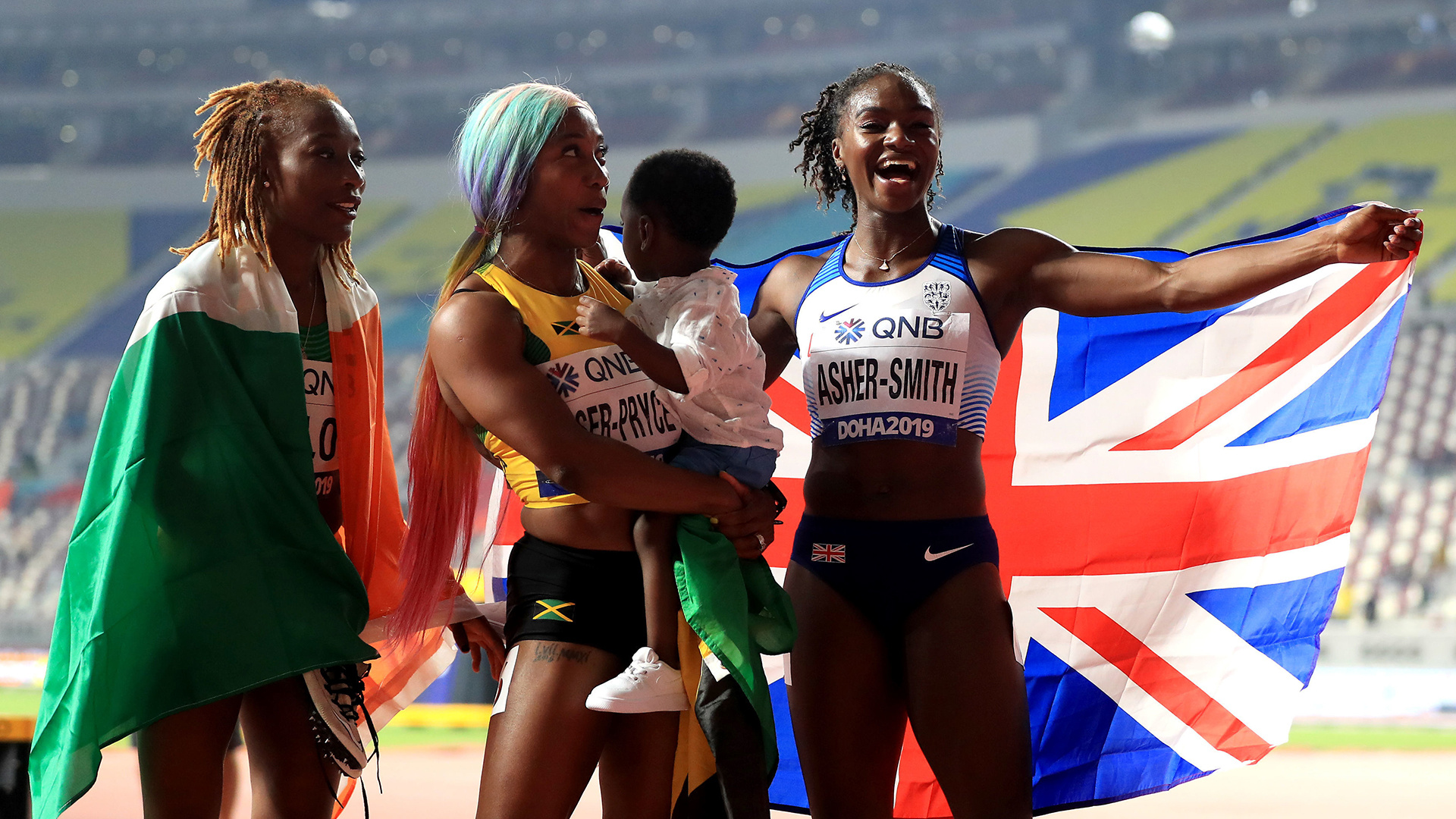 Dina Asher-Smith, World athletics championships, First ever female, 100m medalist, 1920x1080 Full HD Desktop