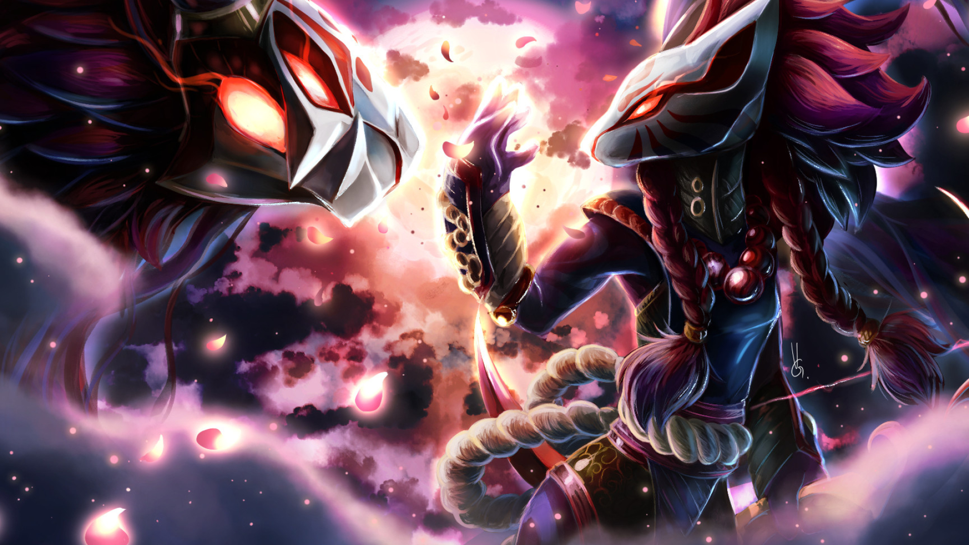 LOL fan splash, Bloodmoon Kindred, ArtStation, 1920x1080 Full HD Desktop