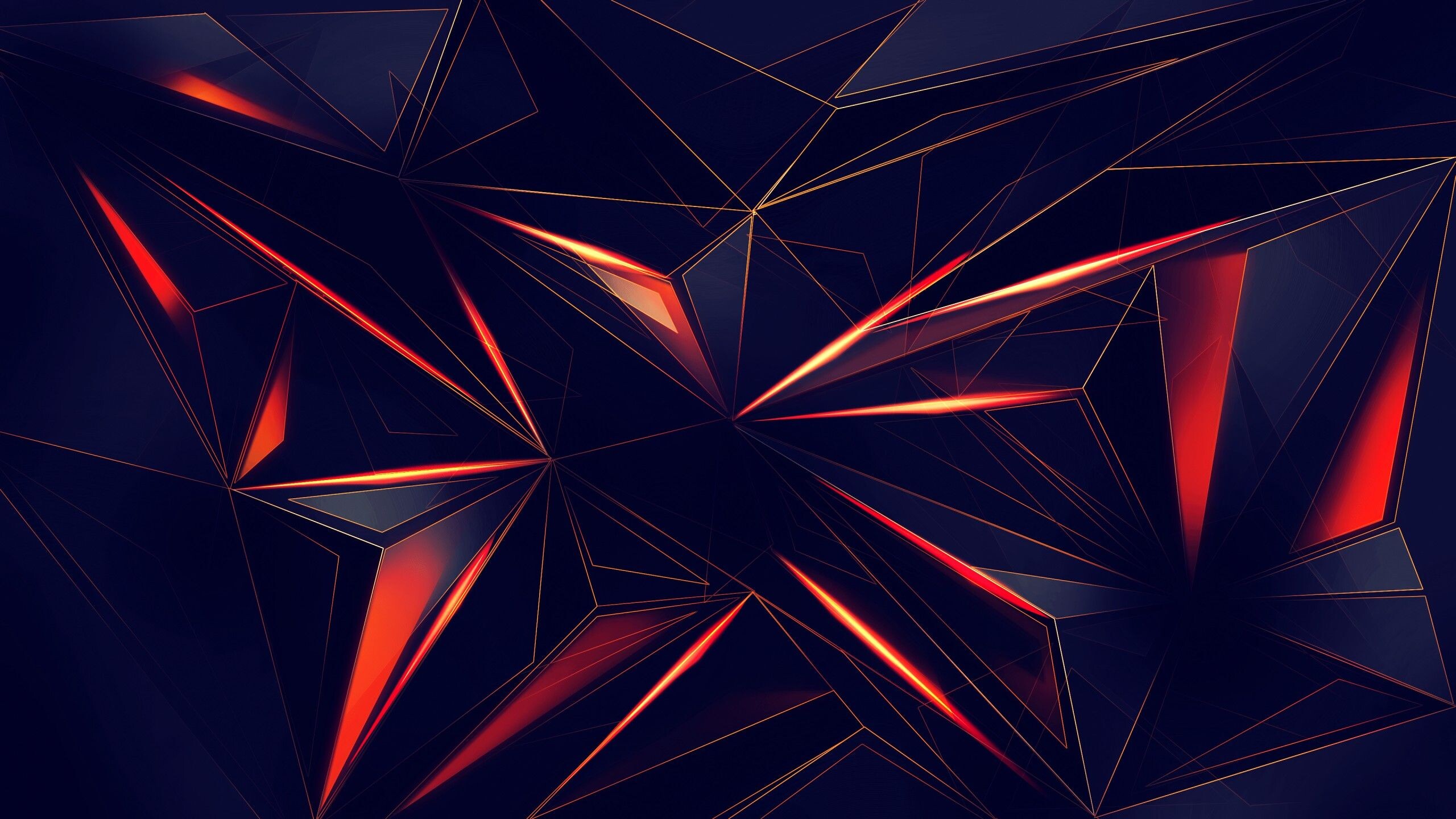 3D abstract geometric wallpapers, Stunning visuals, Unique designs, Modern art, 2560x1440 HD Desktop