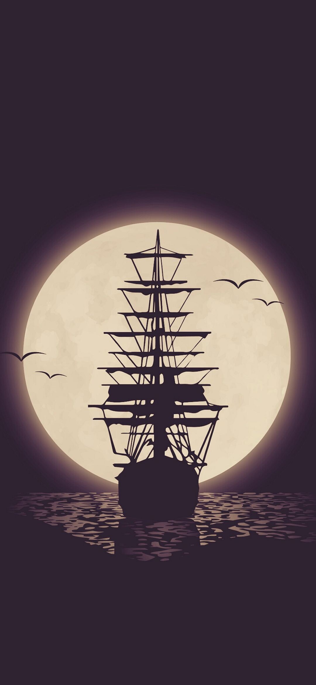 Ghost Ship, Ship on black, Minimalist wallpaper, Traxzee, 1080x2340 HD Phone