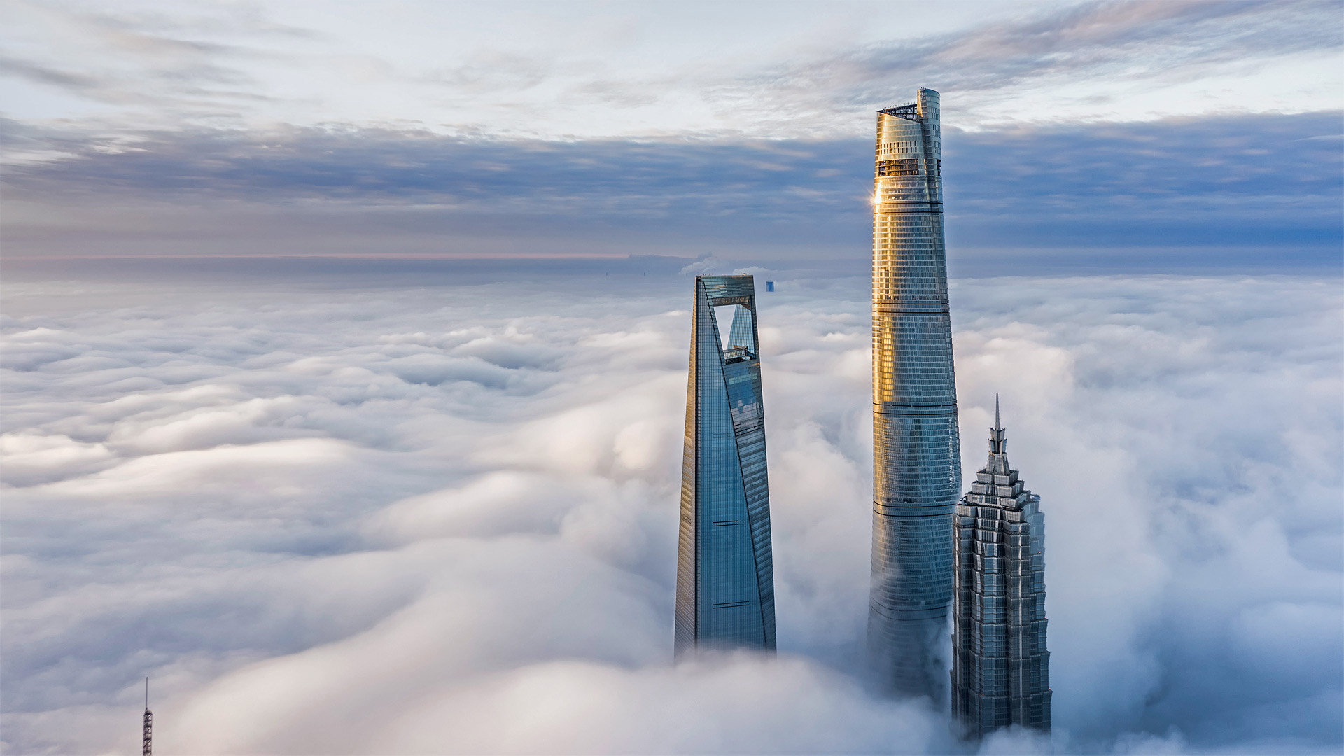 Jin Mao and SWFC, Lujiazui Financial District, Shanghai's skyline, Modern marvels, 1920x1080 Full HD Desktop