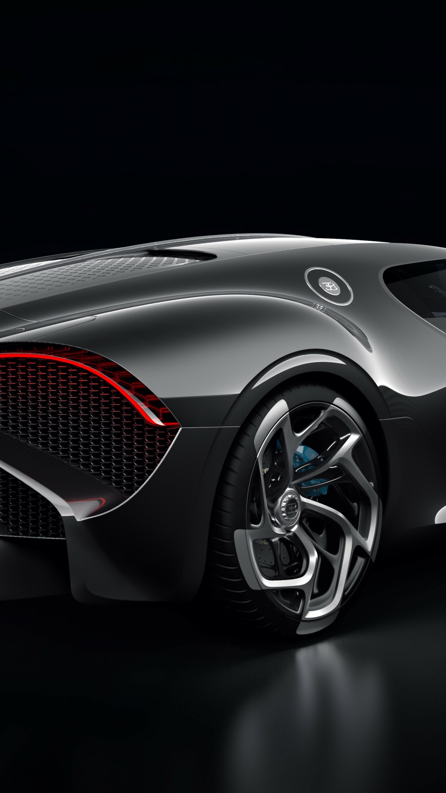 Bugatti La Voiture Noire, Geneva Motor Show spotlight, Supercar enthusiasts' dream, Unforgettable performance, 1440x2560 HD Phone