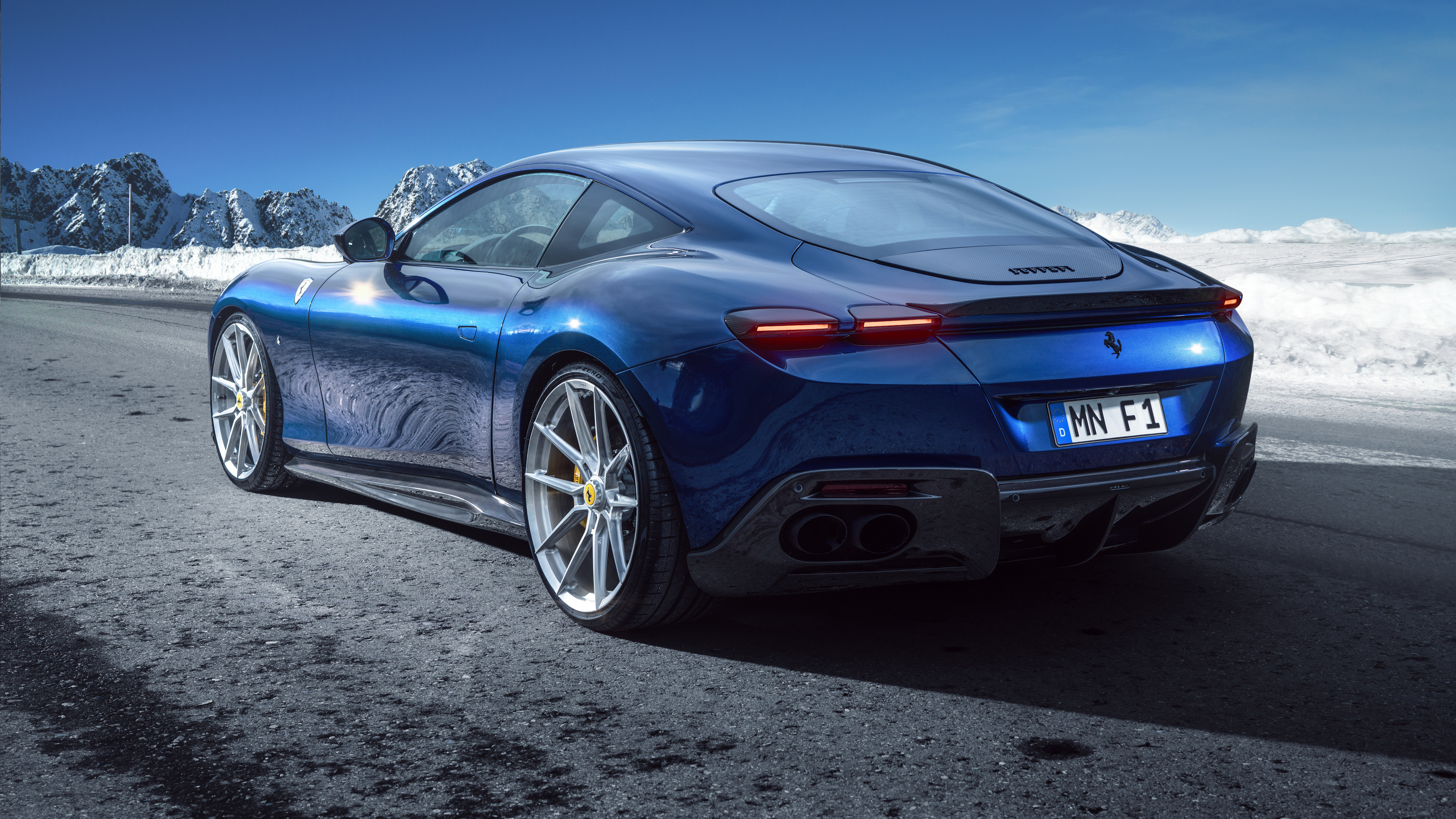 Ferrari Roma, Sports car, Novitec, Blue roma, 3840x2160 4K Desktop