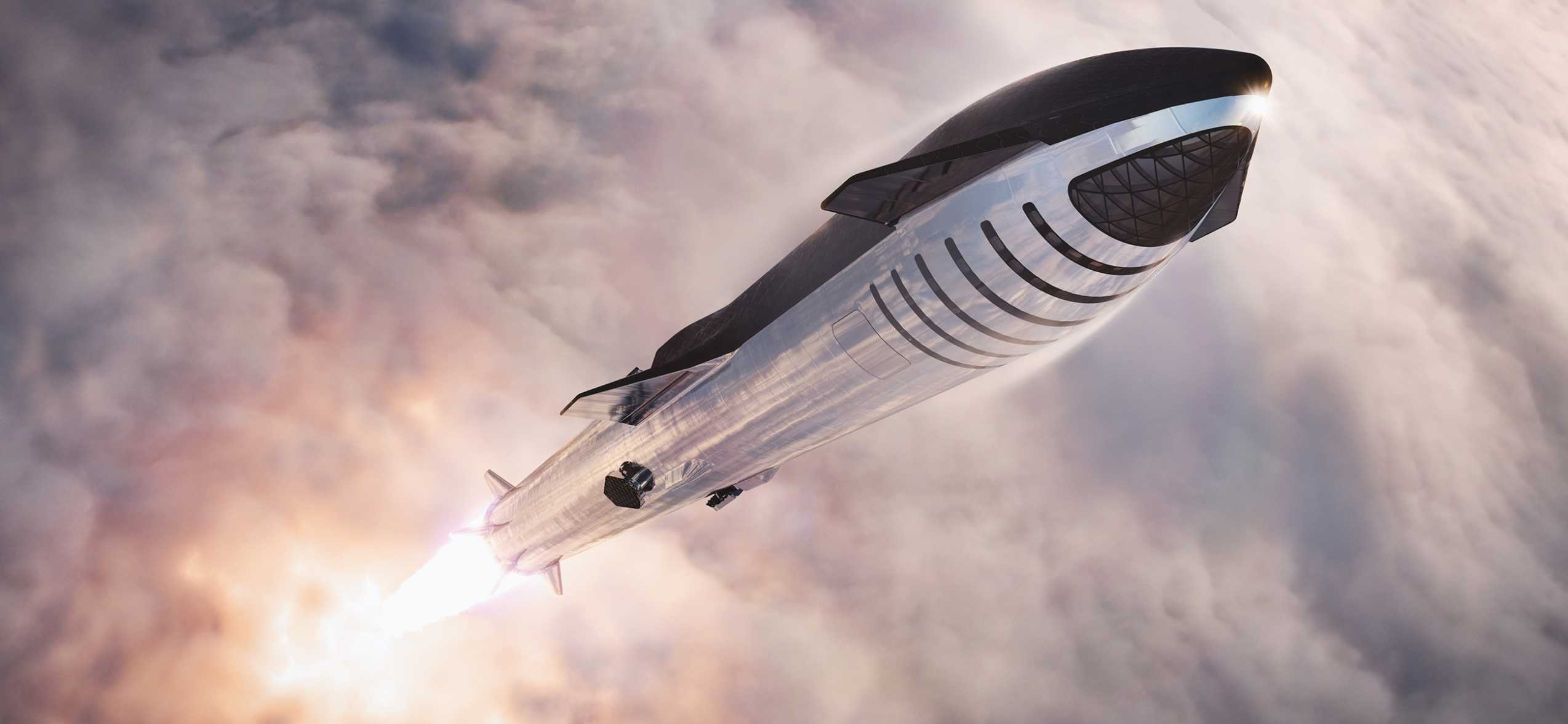 SpaceX Starship, Space exploration, Desktop wallpaper, High definition, 2550x1180 Dual Screen Desktop