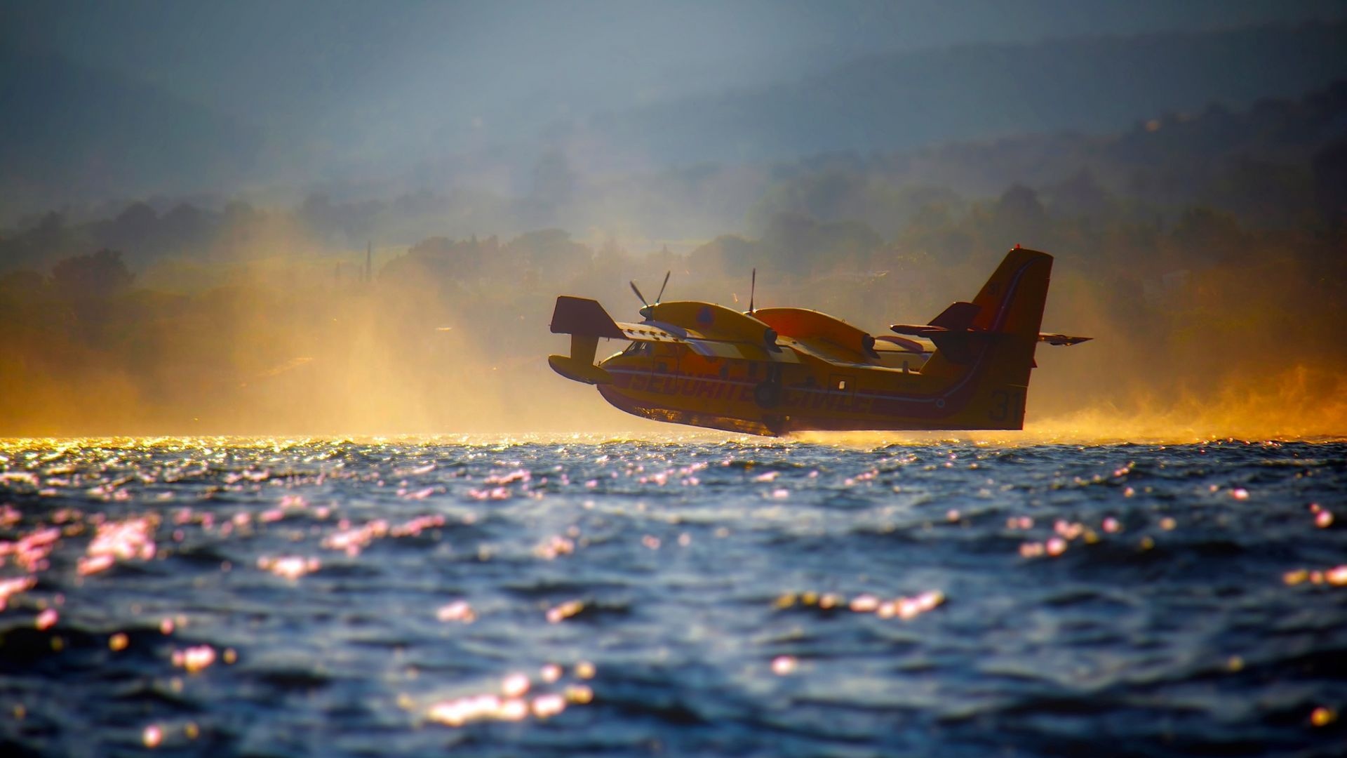 Desktop wallpaper sea, Ocean seaplane, Skyline HD image, Picture background, 1920x1080 Full HD Desktop