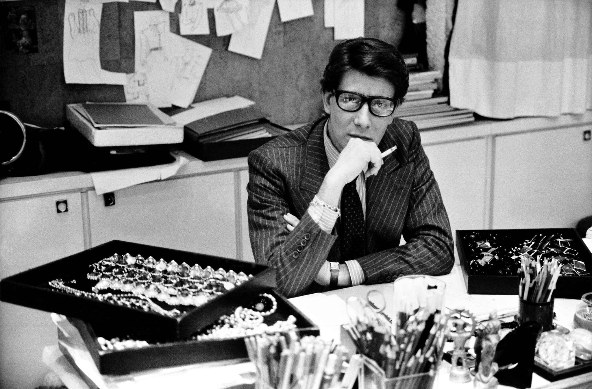 Yves Saint-Laurent, Ferdinand Caraceni, Tailored fashion, Saint Laurent's husband, 2050x1350 HD Desktop