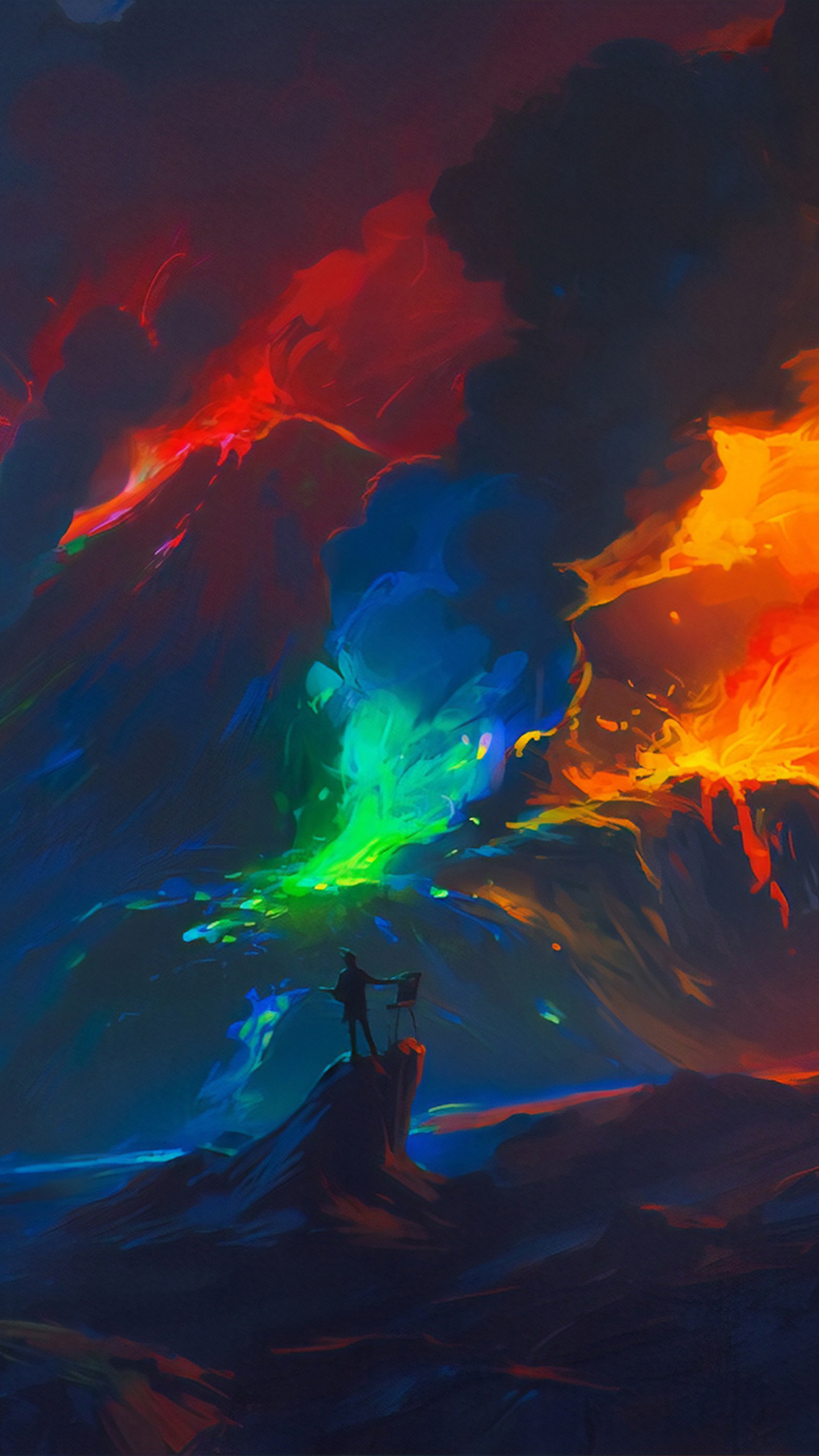 Eruption, Paint Wallpaper, 2160x3840 4K Phone