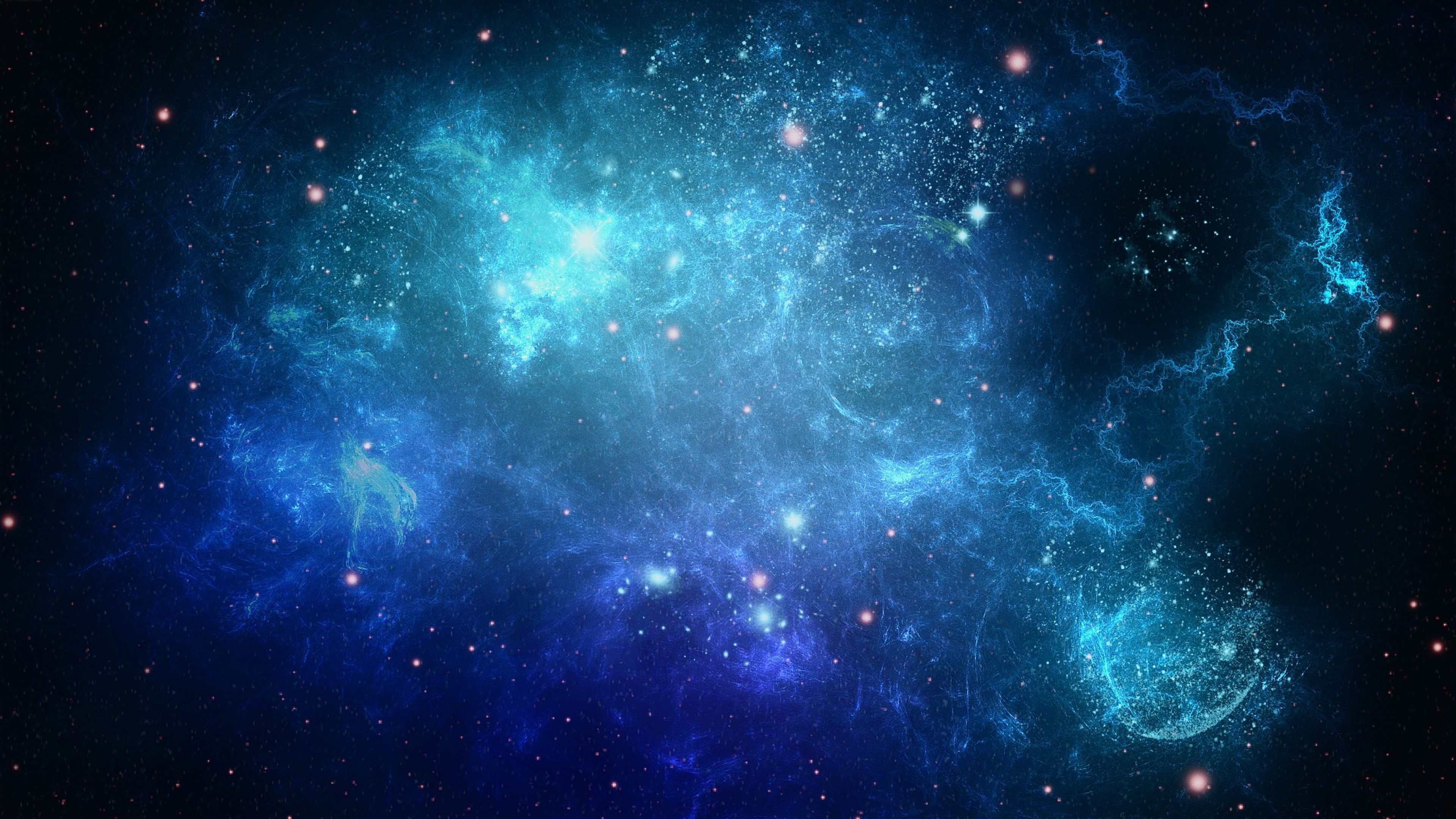 Blue Galaxy, Universe Wallpaper, 3840x2160 4K Desktop