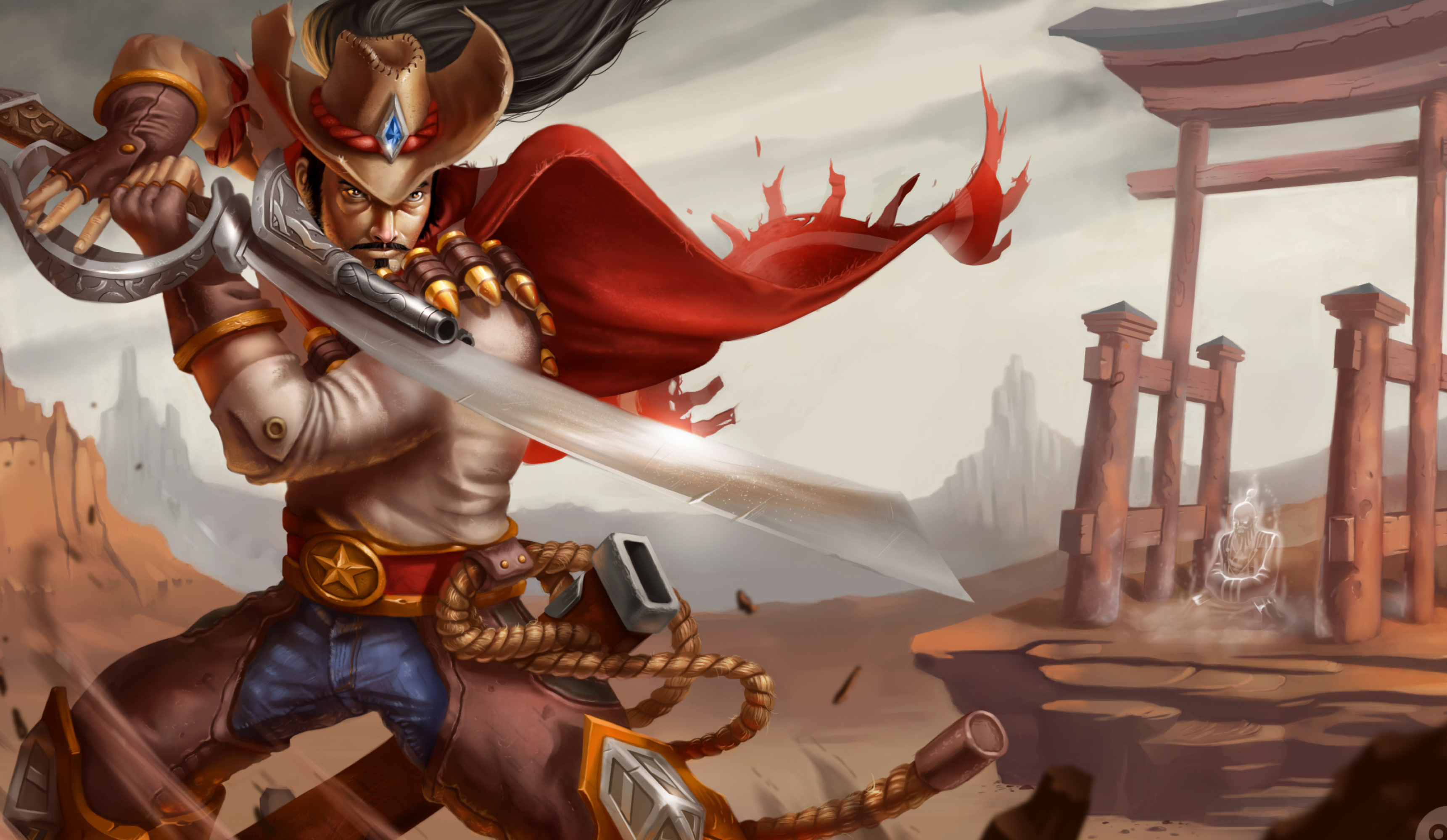 High Noon Yasuo, Gaming hero, League of Legends, 3450x2000 HD Desktop