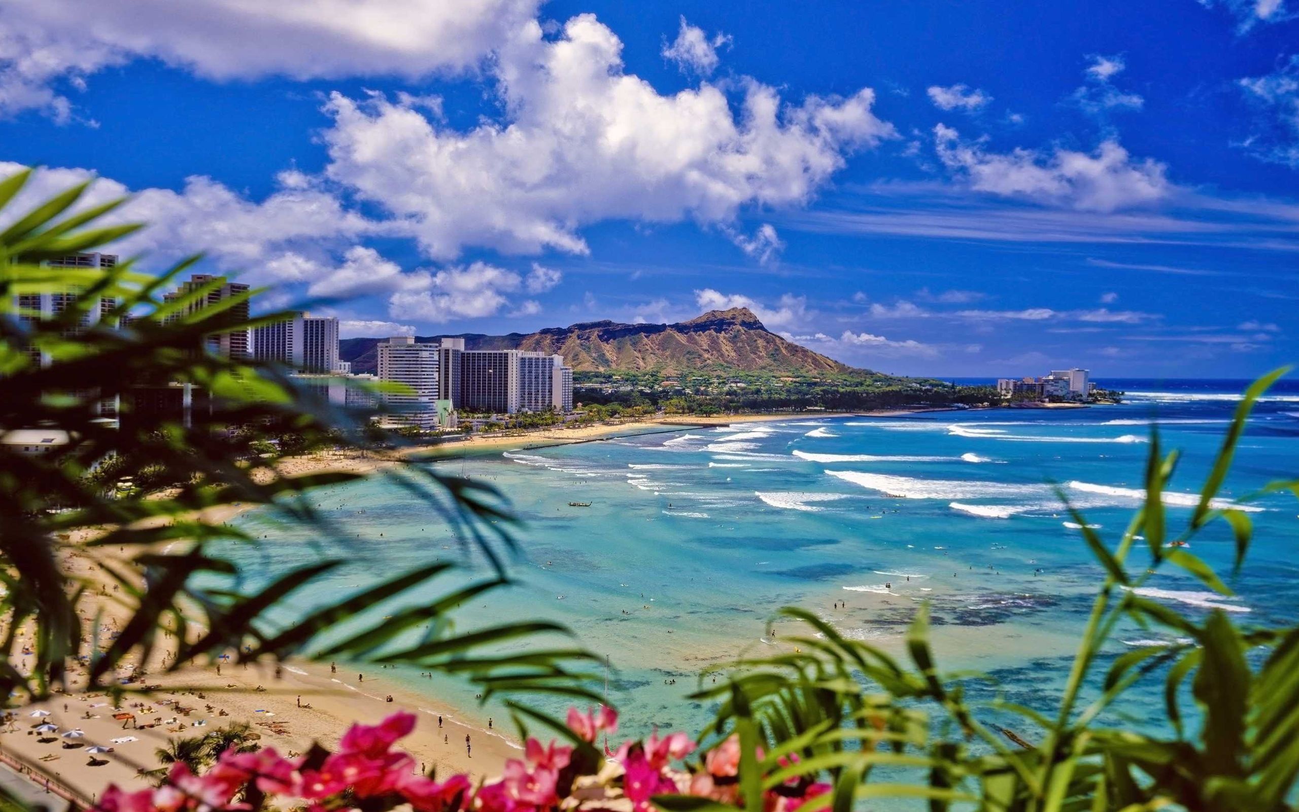 Waikiki Beach, Hawaii Wallpaper, 2560x1600 HD Desktop