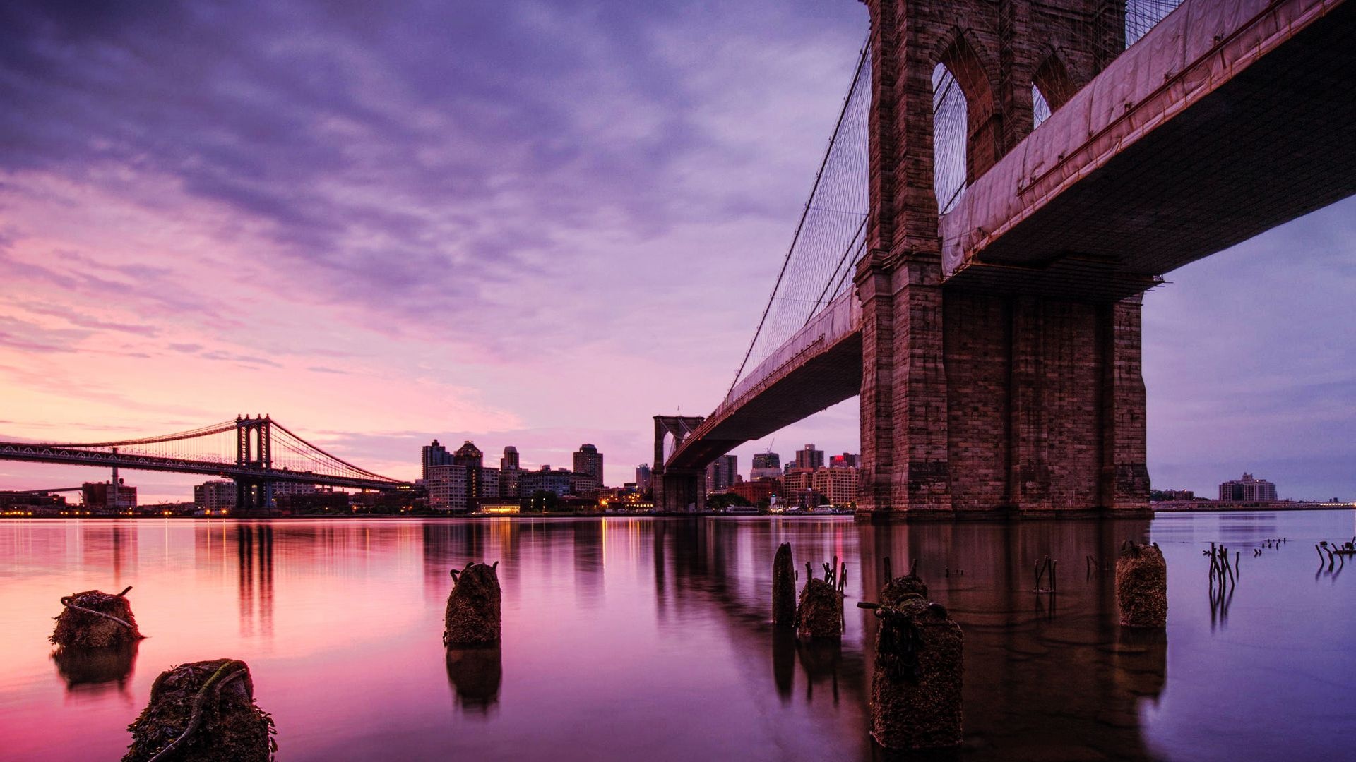 Brooklyn Bridge, Desktop wallpaper, City view, New York, 1920x1080 Full HD Desktop