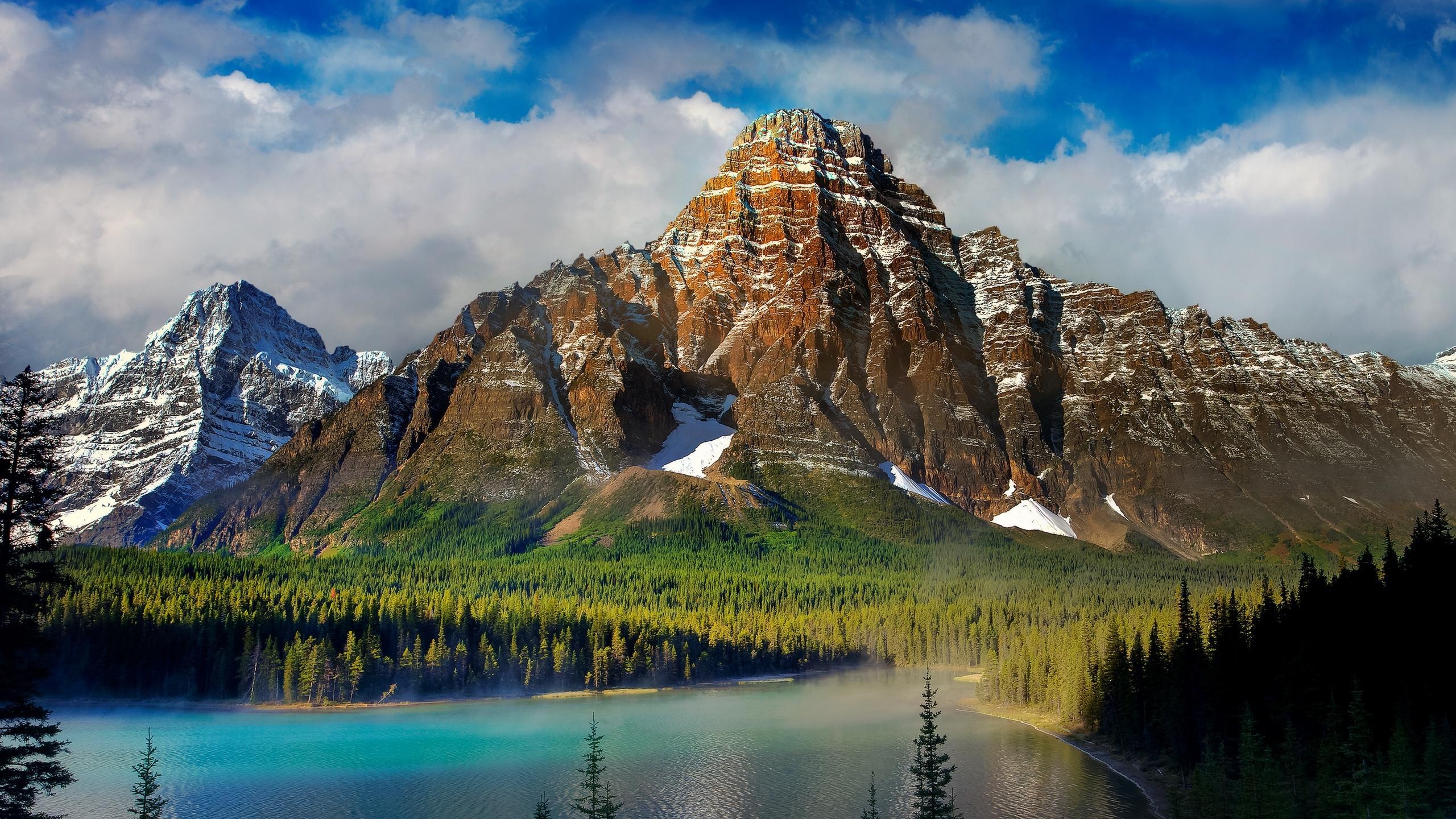 Nature's Embrace, Mountain Lake, Scenic Majesty, Heavenly Aesthetic, Natural Escape, 2560x1440 HD Desktop