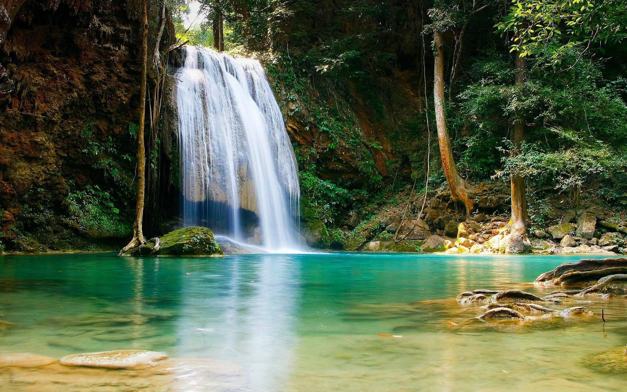 Erawan National Park, Park in Thailand, Serene wallpapers, Natural beauty, 2100x1320 HD Desktop