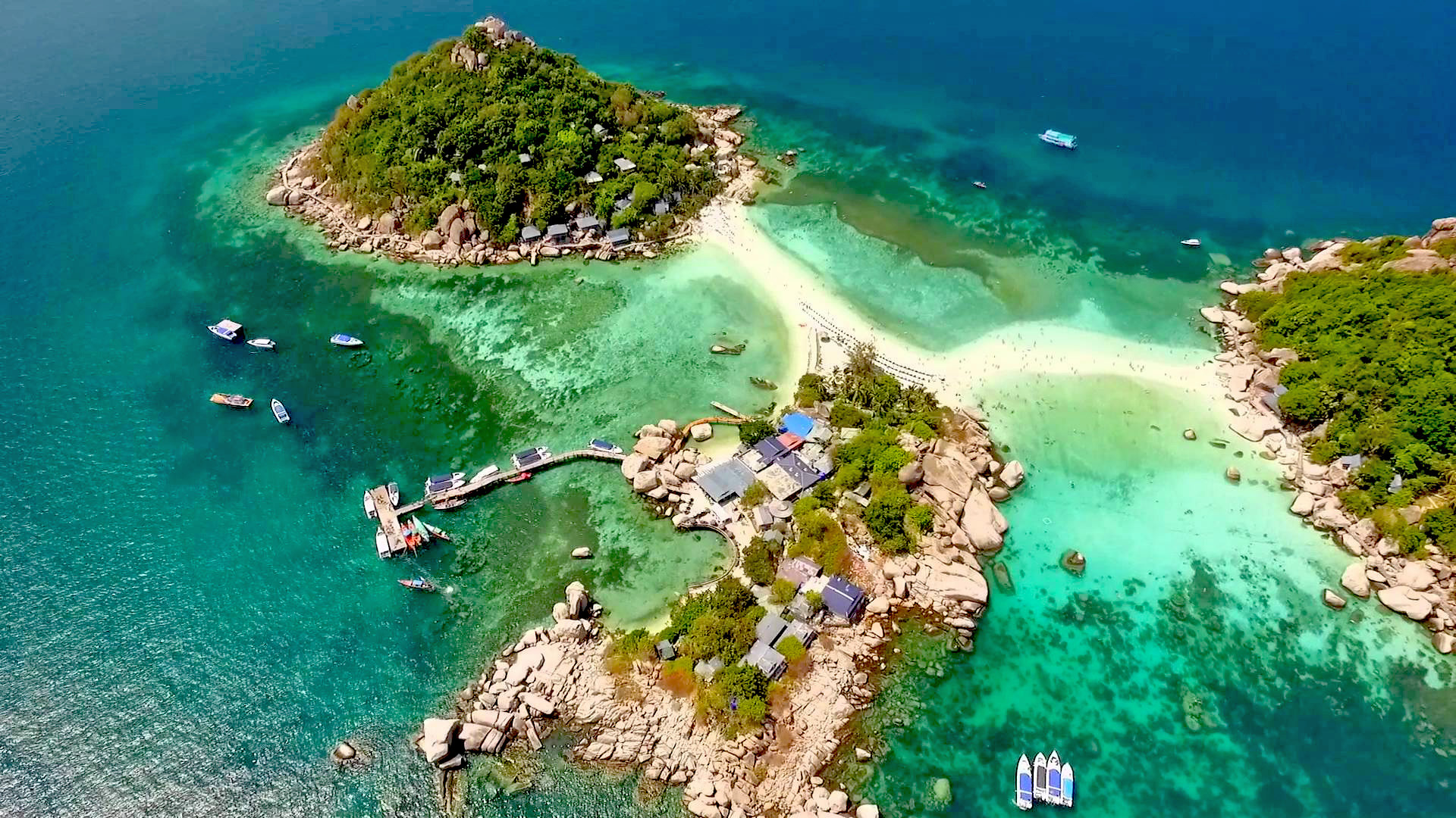 Koh Tao Island, Thailand view, Aerial perspective, Desktop wallpaper, 1920x1080 Full HD Desktop