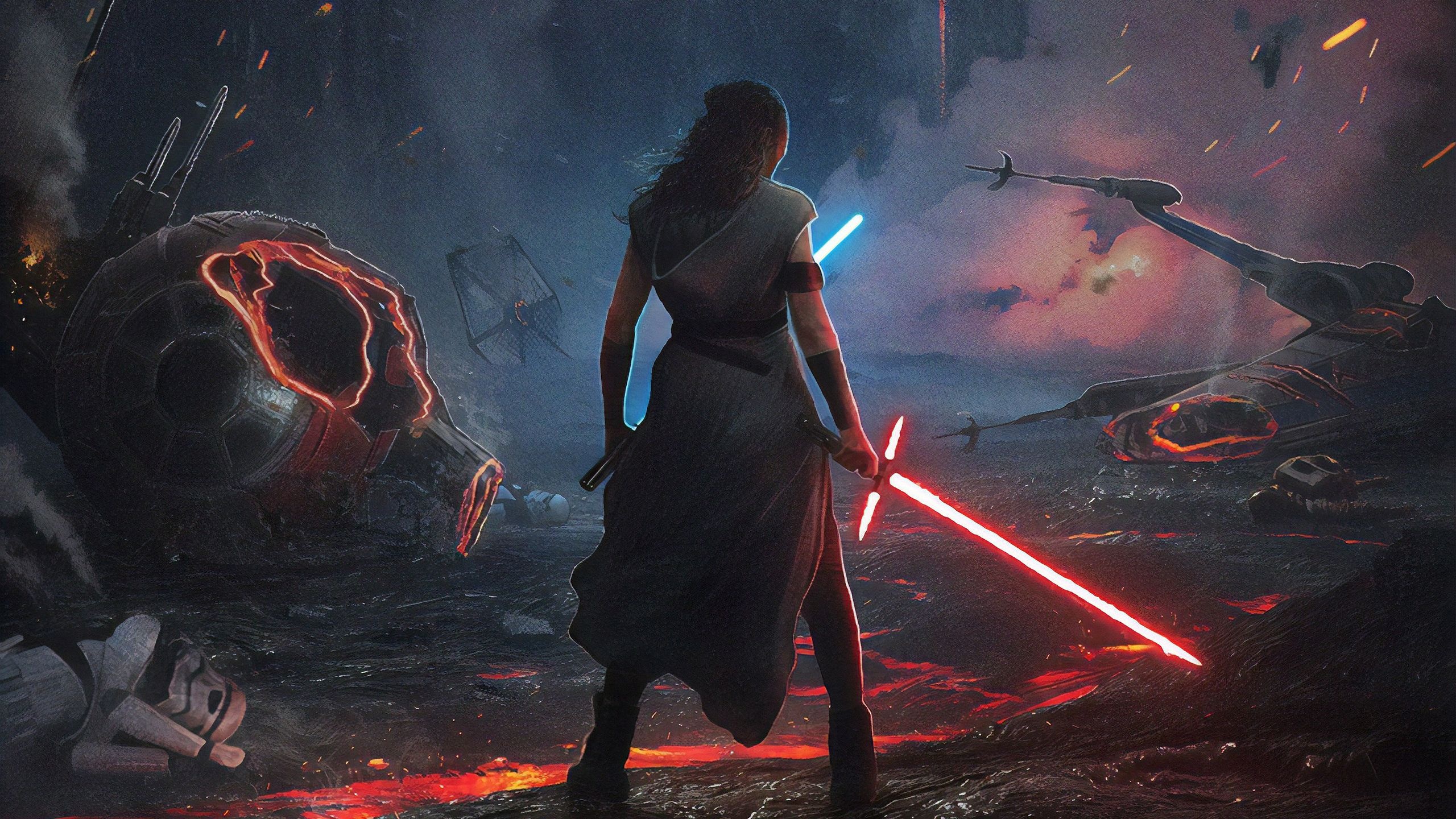 Rey (Star Wars), Rise of Skywalker, HD wallpapers, Star Wars saga, 2560x1440 HD Desktop