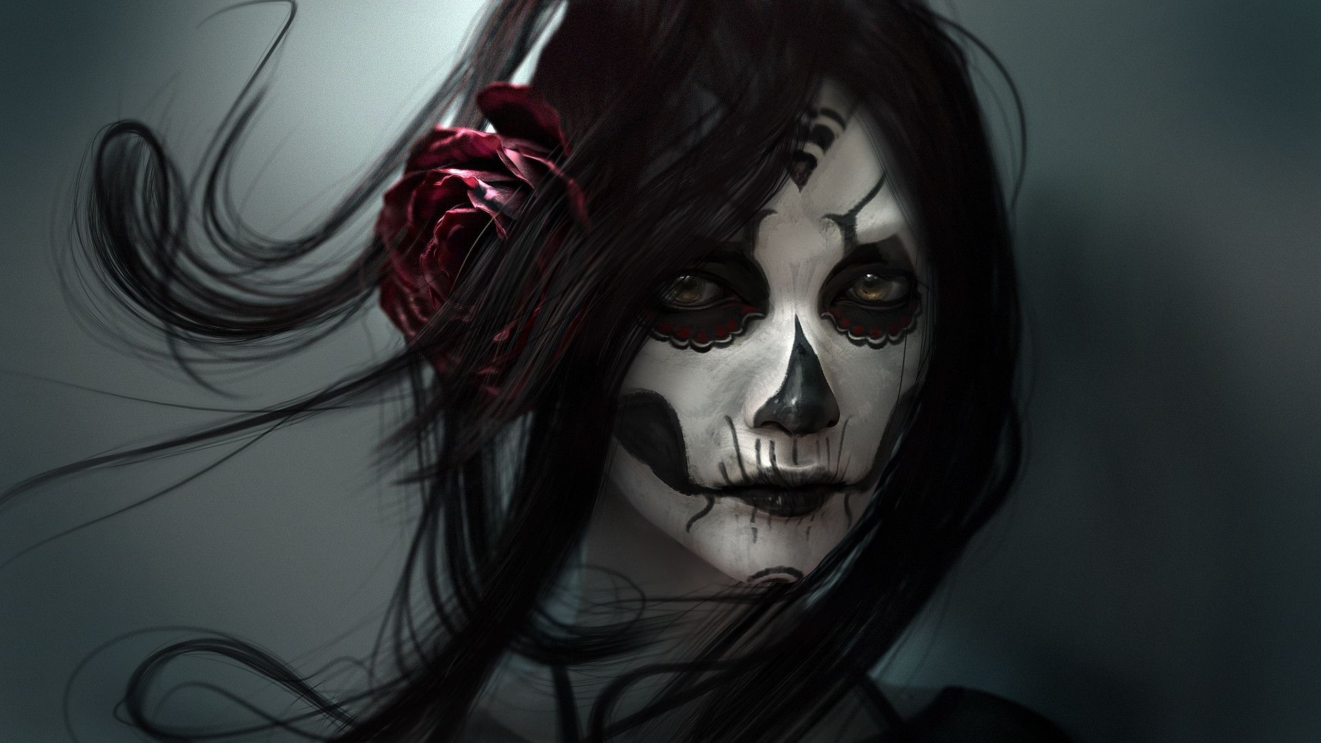 Santa Muerte, Gothic Art Wallpaper, 1920x1080 Full HD Desktop