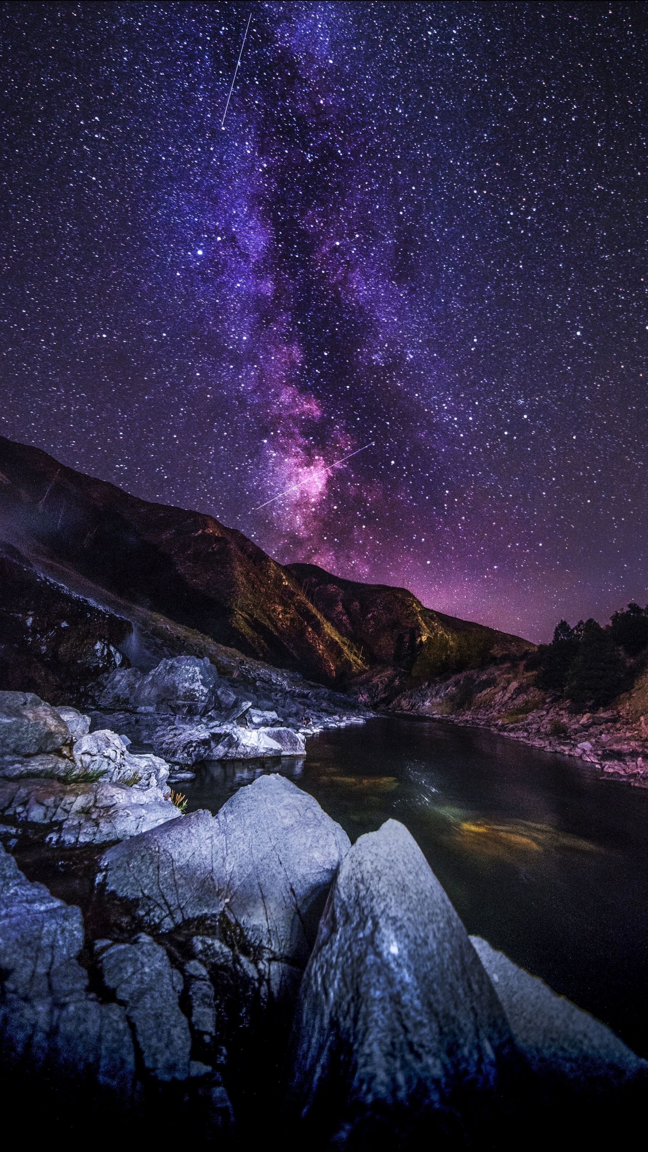 Canada travels, Starry sky, Mountains and rivers, Nighttime bliss, 2160x3840 4K Phone