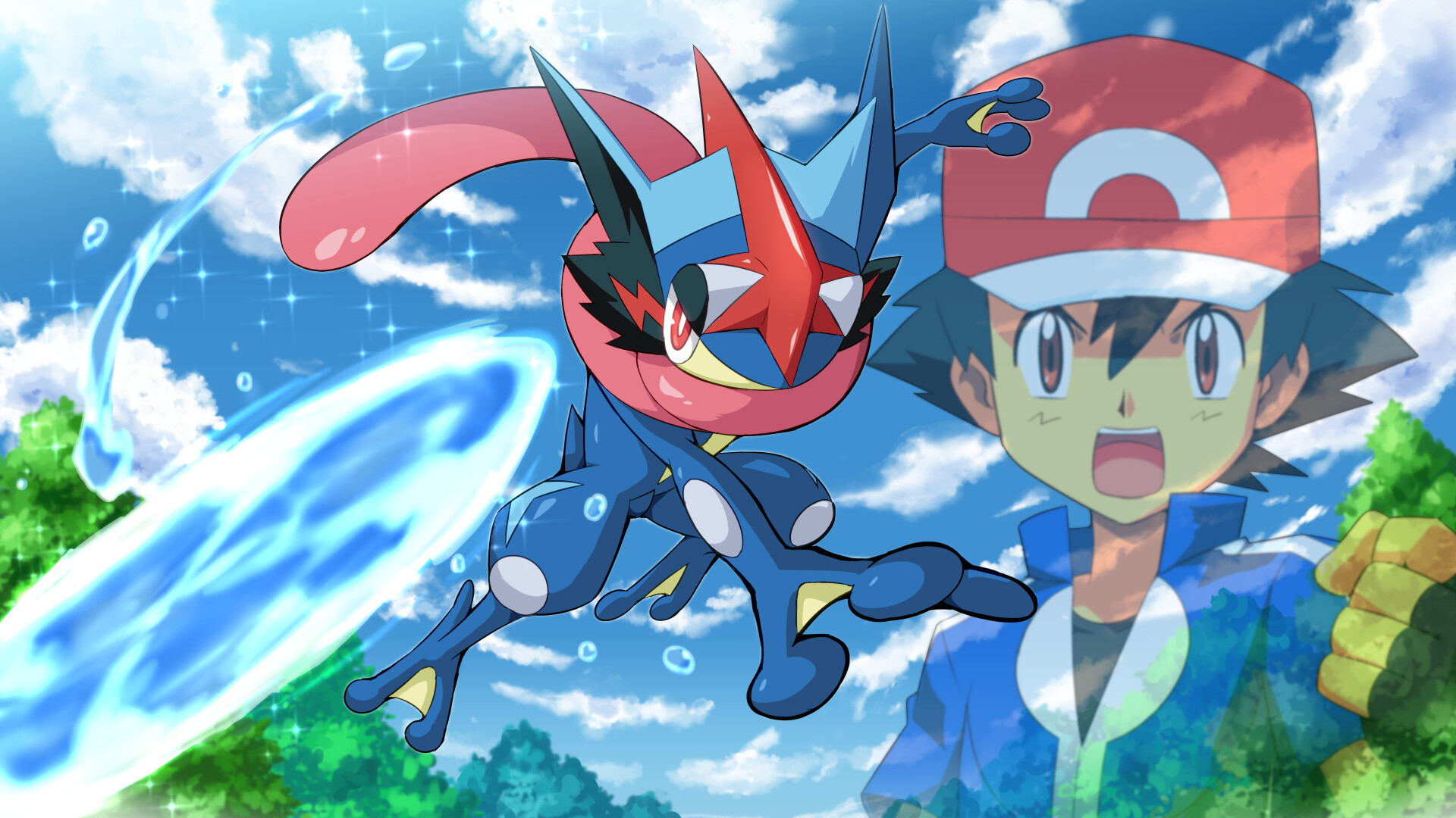 Greninja, Pokemon (Anime) Wallpaper, 1920x1080 Full HD Desktop