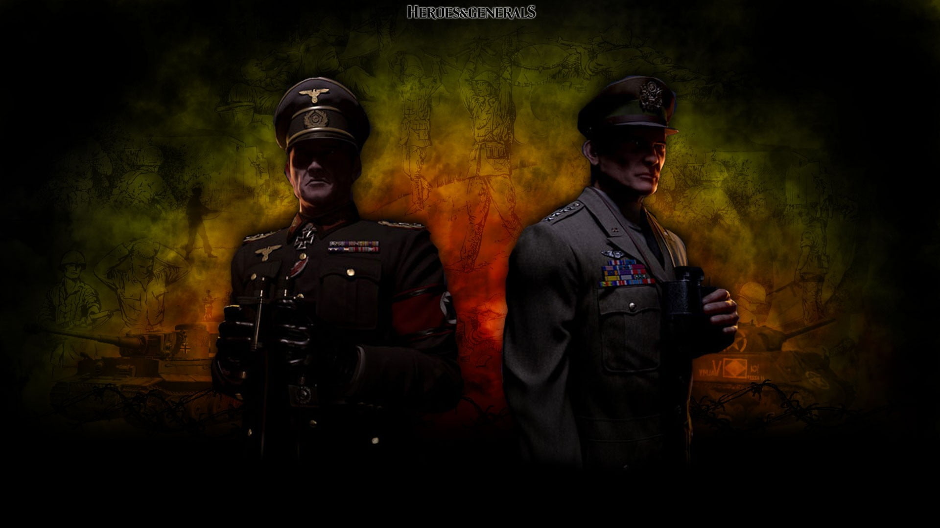 Heroes and Generals, Mens black suit jacket, Collage, Video games, 1920x1080 Full HD Desktop