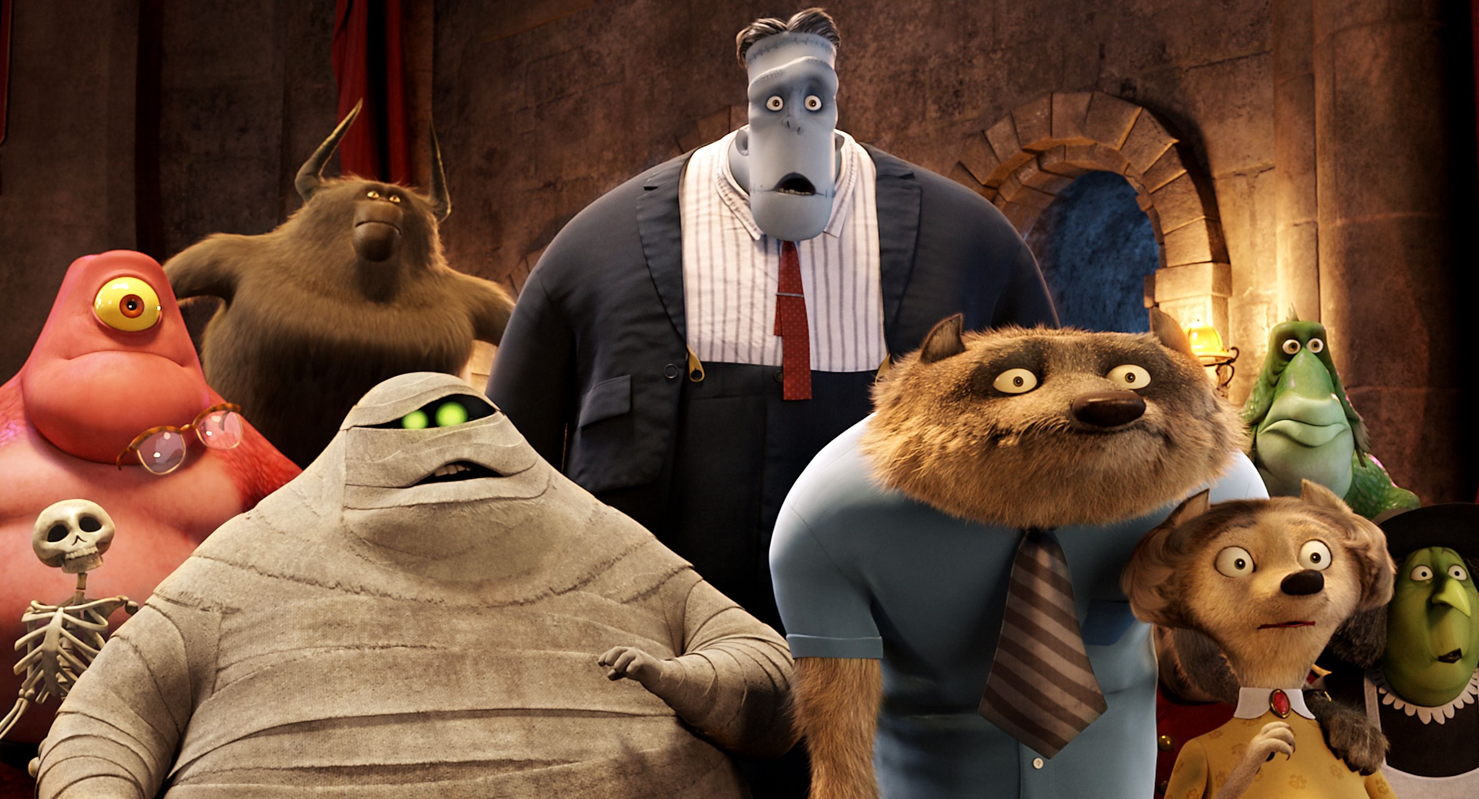 Hotel Transylvania characters, Animation film, Spooky fun, Family-friendly, 3000x1630 HD Desktop