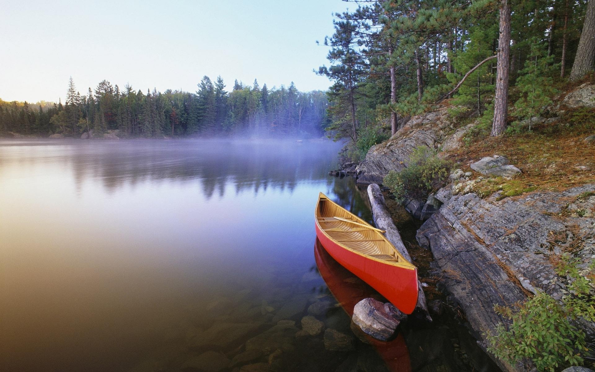 Lake red, Desktop nature, Boat wallpaper, 1920x1200 HD Desktop