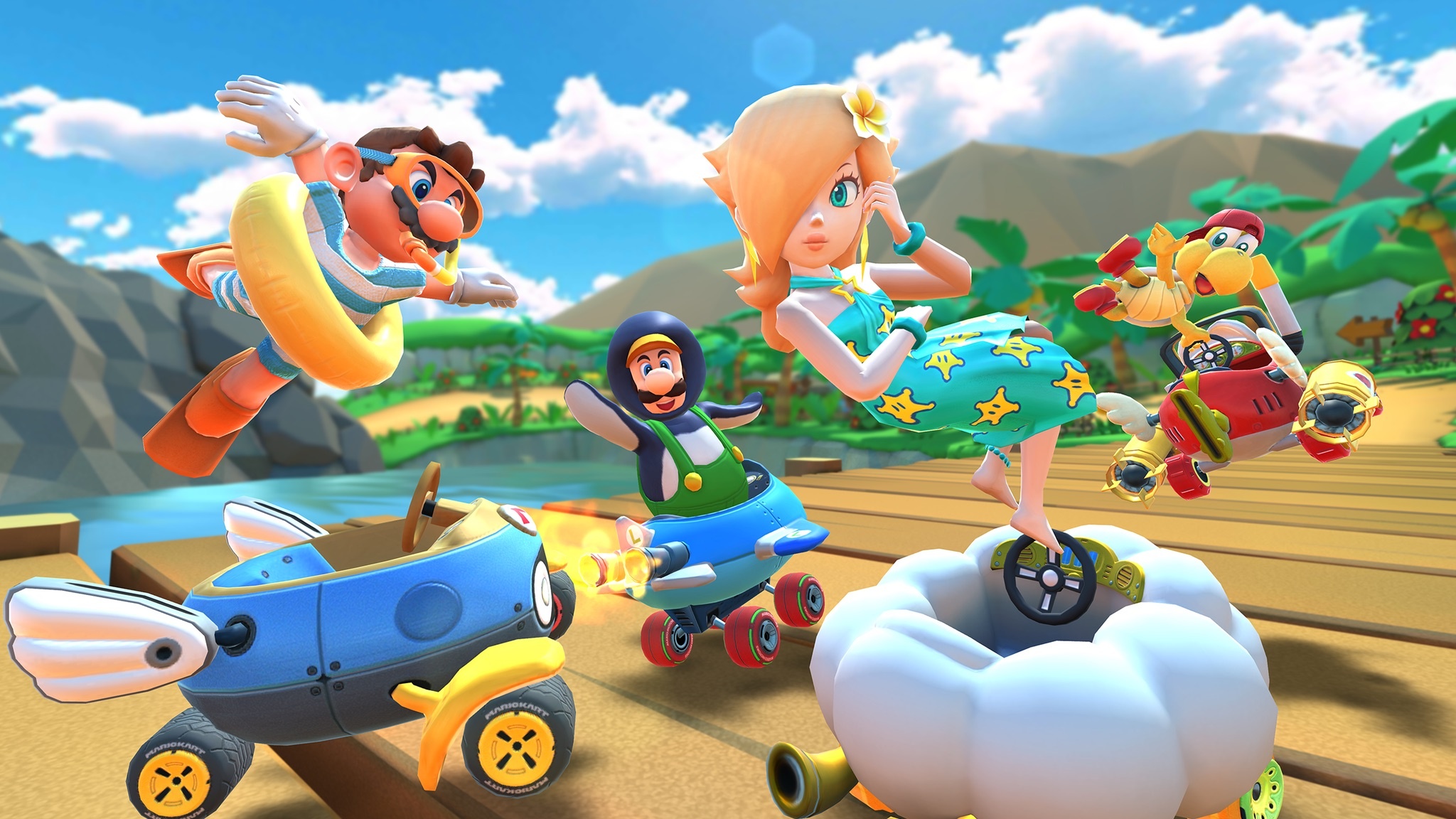 Mario Kart, Rosalina's gratitude, Marine tour memories, Nintendo magic, 2050x1160 HD Desktop