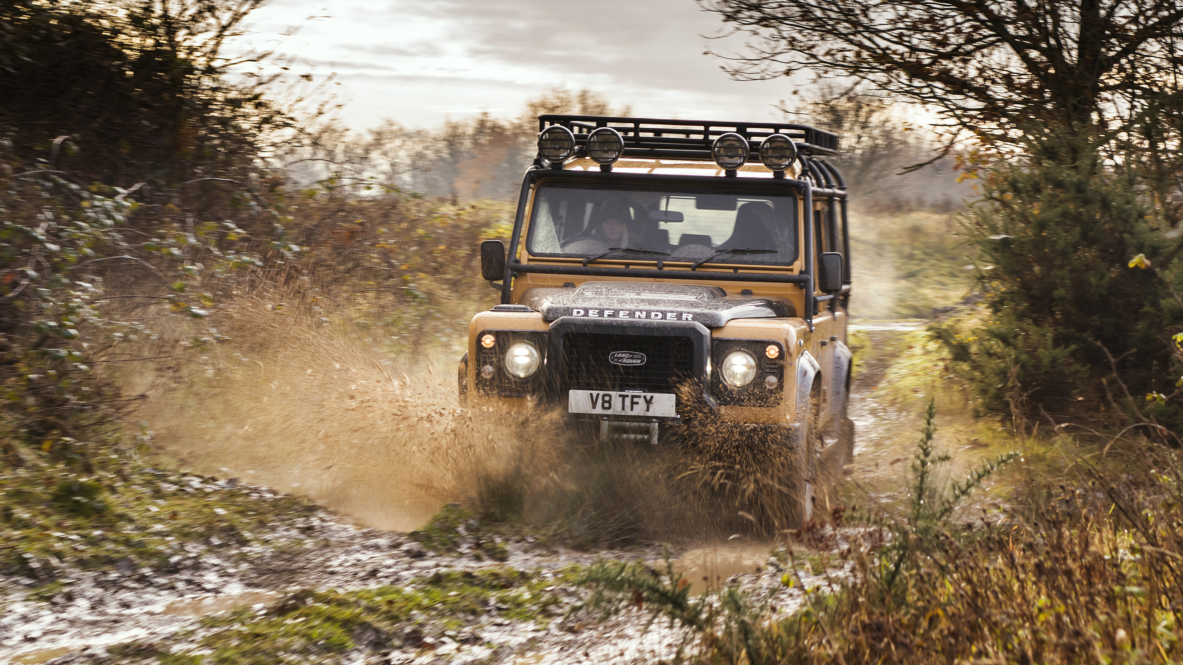 Land Rover Defender, Off-road Driving Wallpaper, 3840x2160 4K Desktop