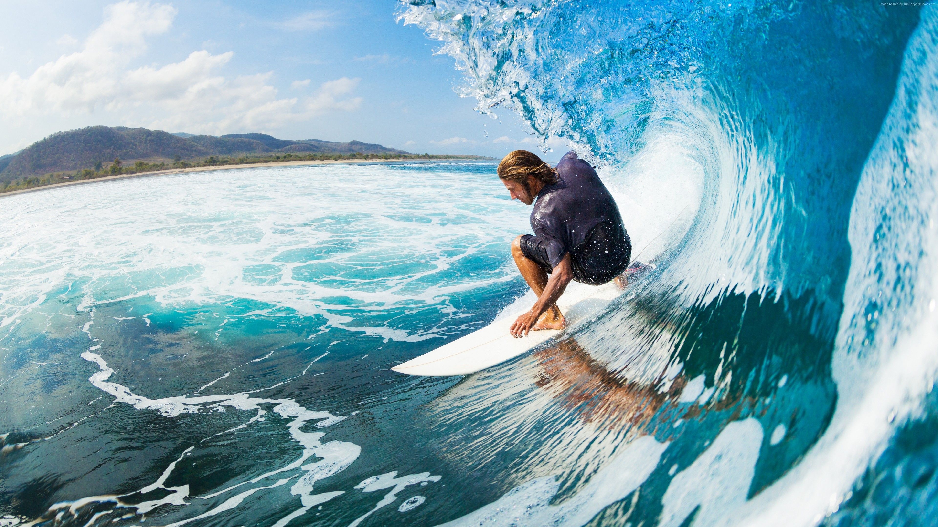 Surfing wonder, Majestic waves, Adventurous sport, Beautiful ocean, 3840x2160 4K Desktop