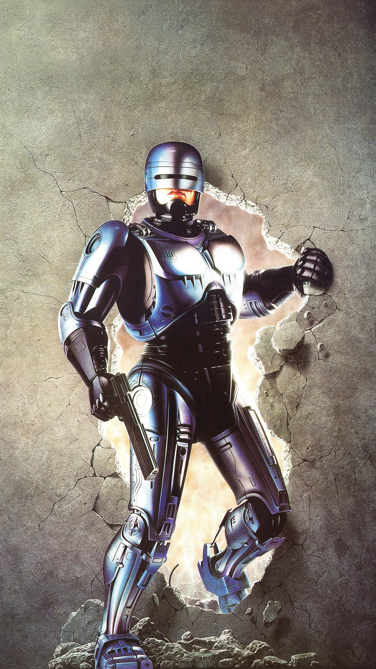 RoboCop iPhone wallpapers, Futuristic crimefighter, Digital art, Cybernetic cop, 1540x2740 HD Phone