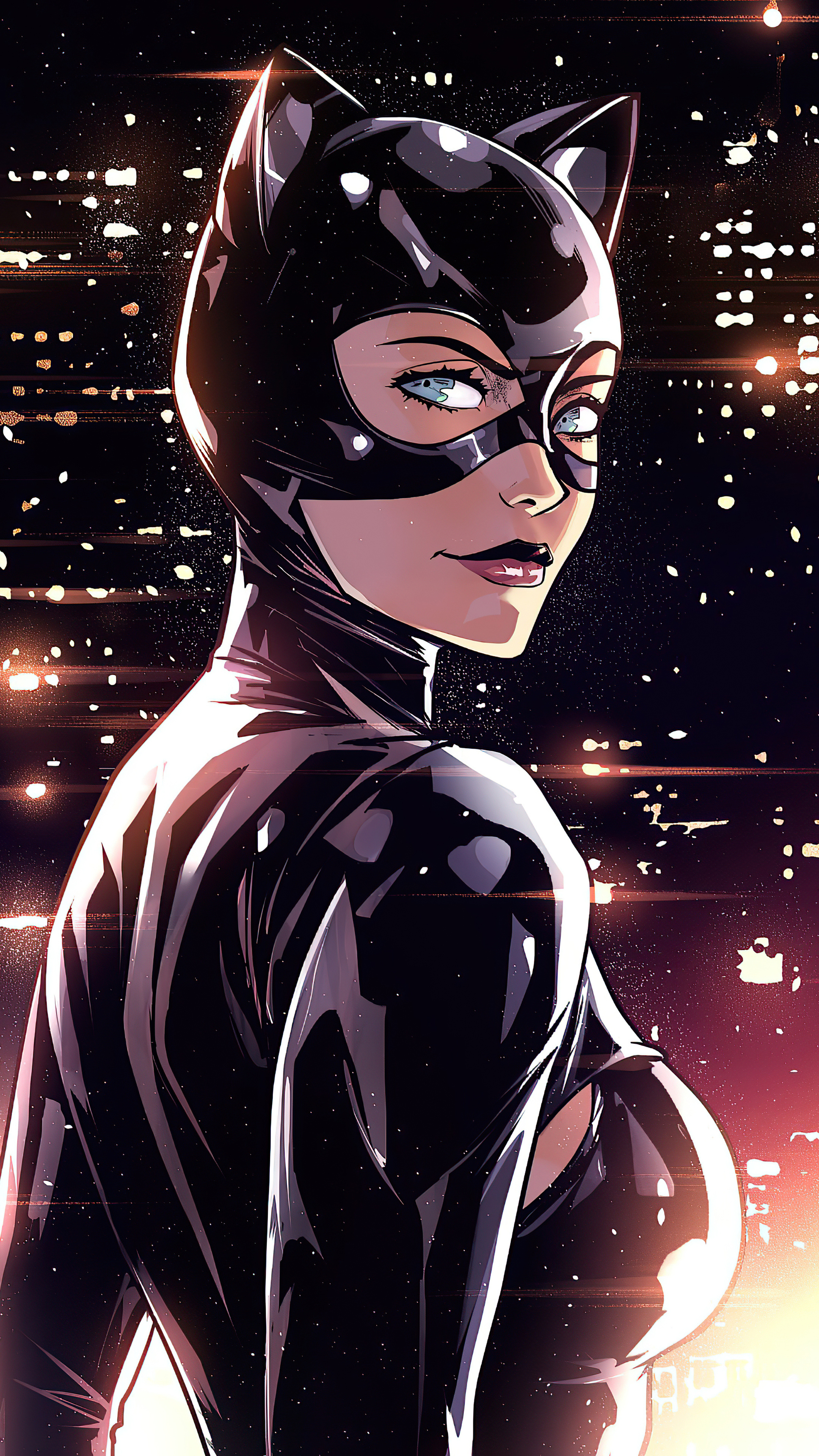 Catwoman, Darkness, City, Sony Xperia, 2160x3840 4K Phone