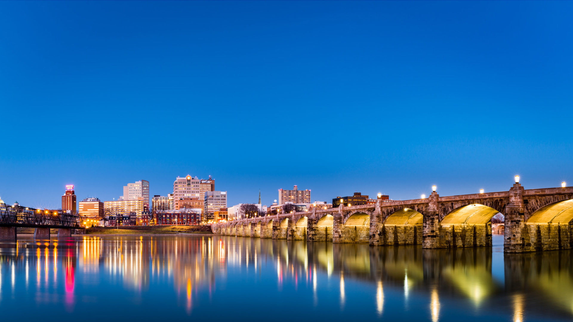 Pennsylvania travels, Susquehanna River, Market Street Bridge, Harrisburg, 1920x1080 Full HD Desktop