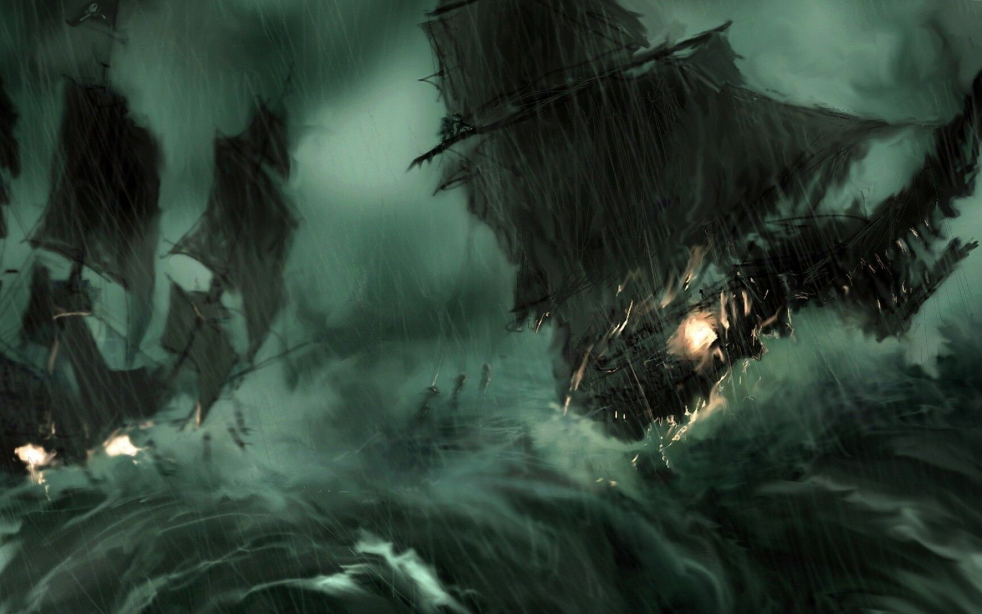 Ghost Ship, Pirate ship, Desktop mobile tablet, Haunting wallpaper, 1920x1200 HD Desktop