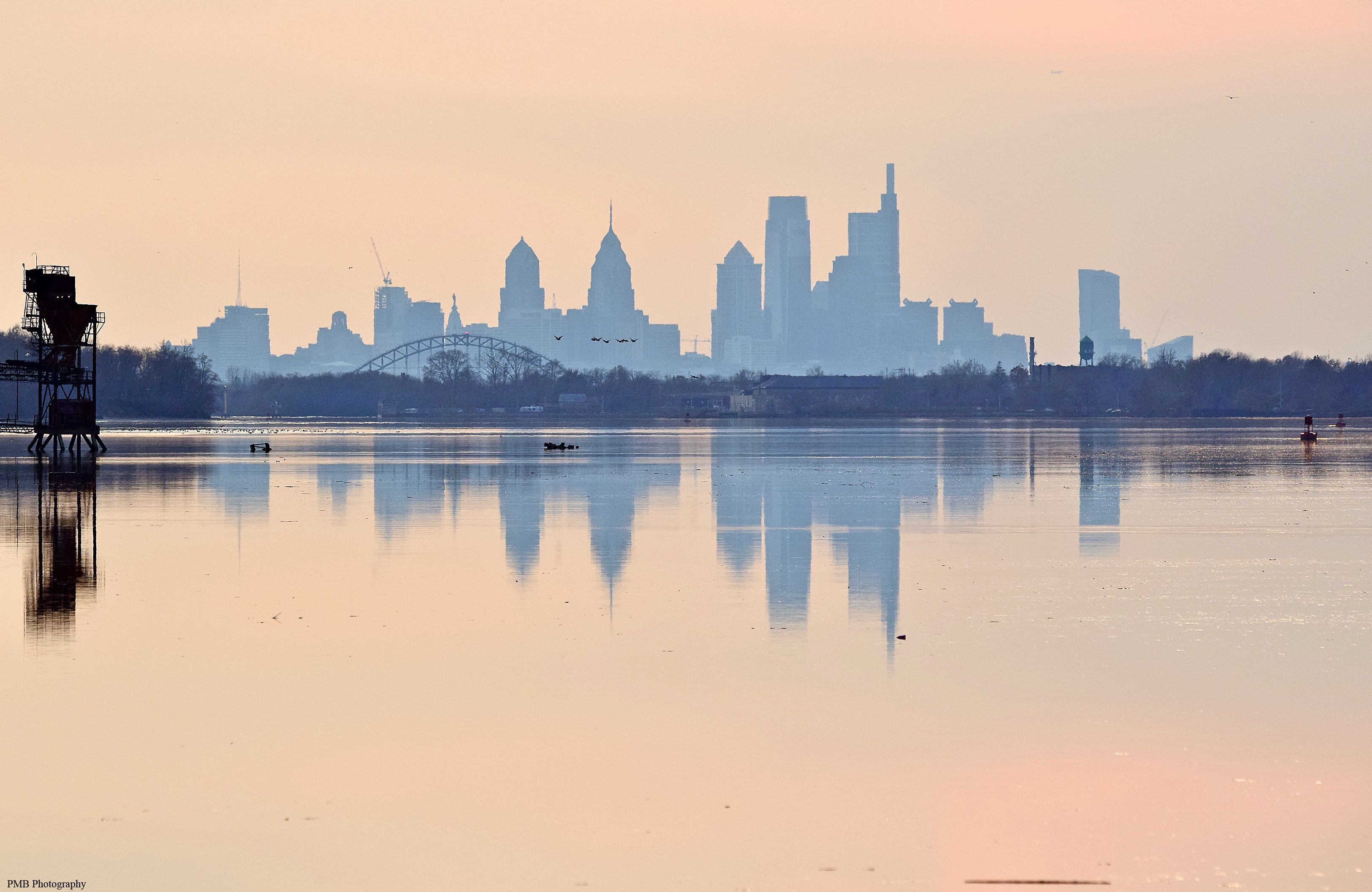 Philly Skyline, Logan's point, Confluence, Pennypack Creek, 3250x2120 HD Desktop