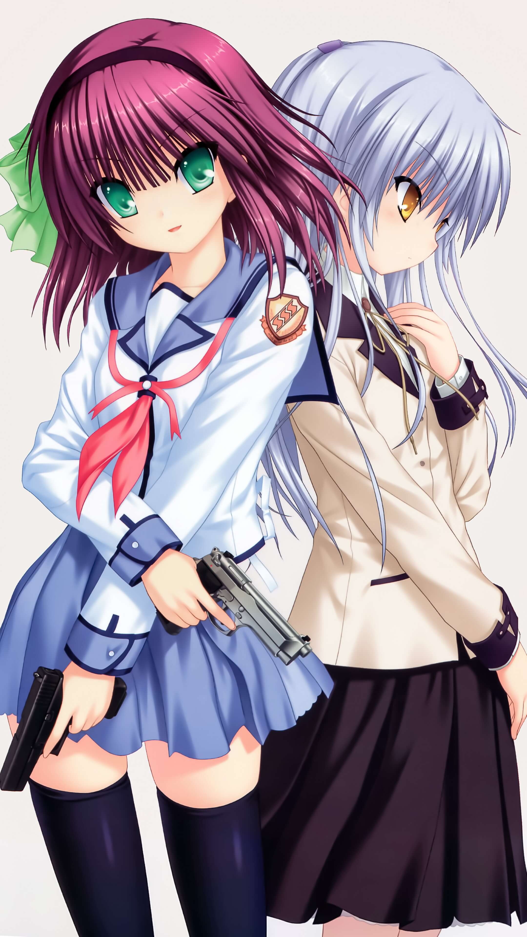 Angel Beats!, Yuri Nakamura, Kanade Tachibana, Kawaii Mobile, 2160x3840 4K Phone