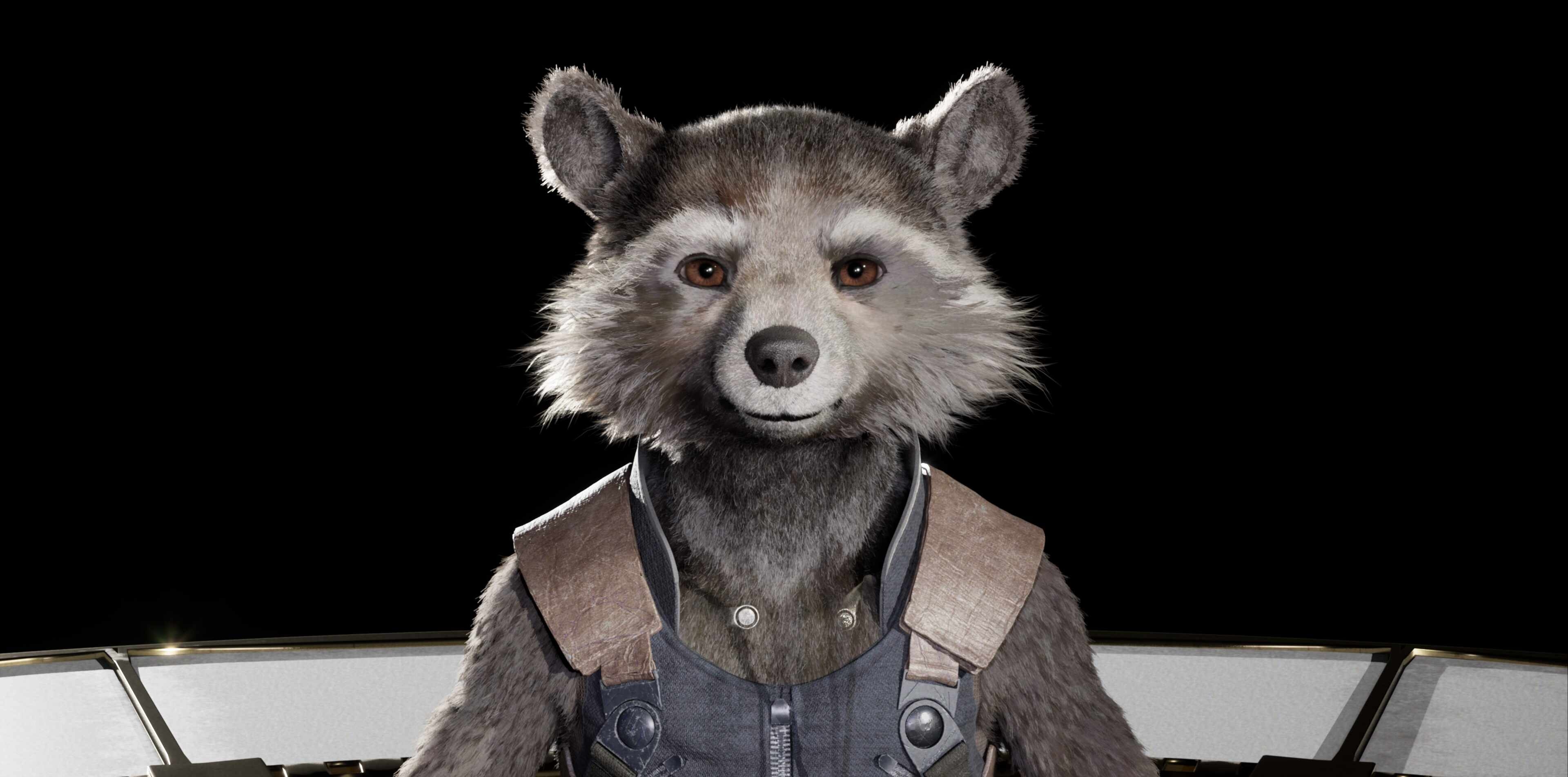 Rocket Raccoon, Fan art, Zbrushcentral, 3840x1910 Dual Screen Desktop